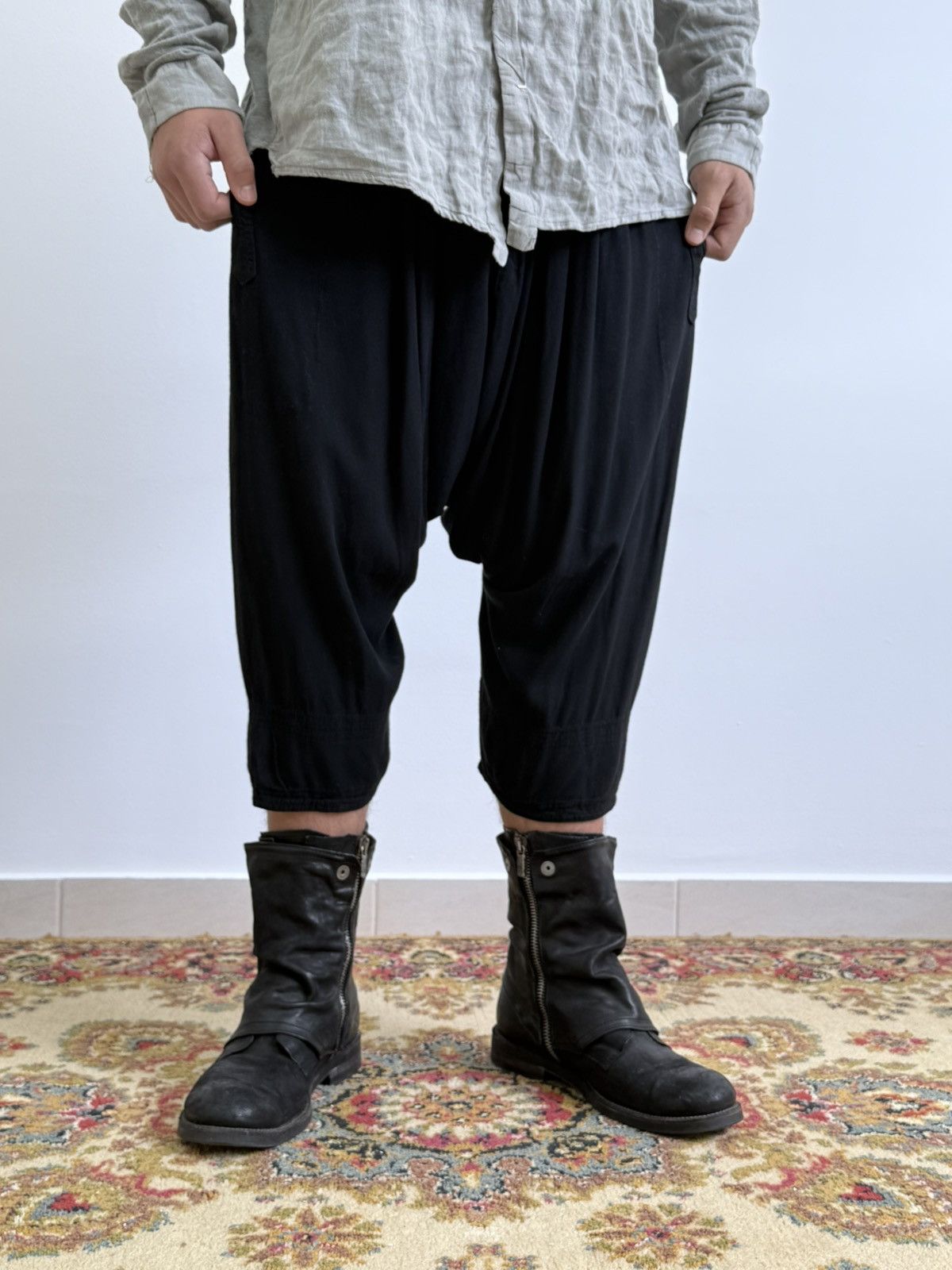 Avant Garde Rick Owens Style Drop Crotch Pants