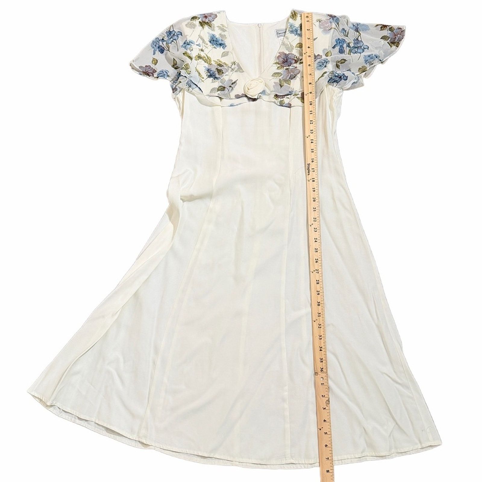 Other Vintage wedding midi dress blue ruffle Size S / US 4 / IT 40 - 10 Thumbnail