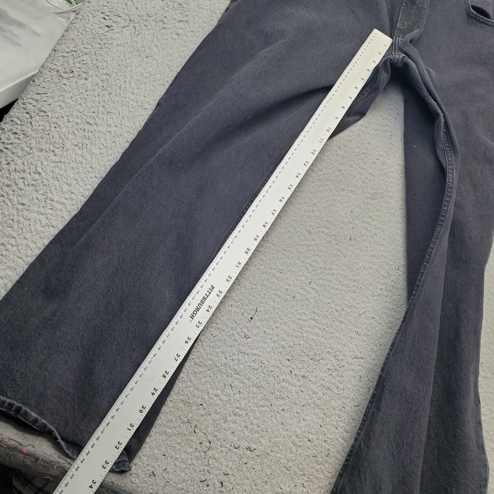 Abercrombie & Fitch Abercrombie & Fitch Jeans Mens Size 34/18 Black Denim Flat Front Low Rise Baggy Size US 34 / EU 50 - 5 Thumbnail