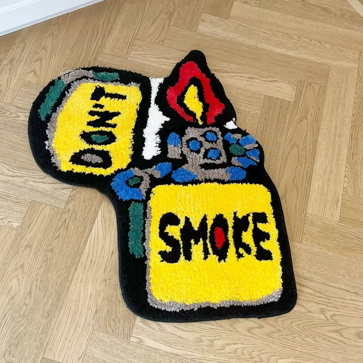 Handmade Yellow Lighter Cartoon Handmade Tufted Rug Carpet Size ONE SIZE - 4 Thumbnail