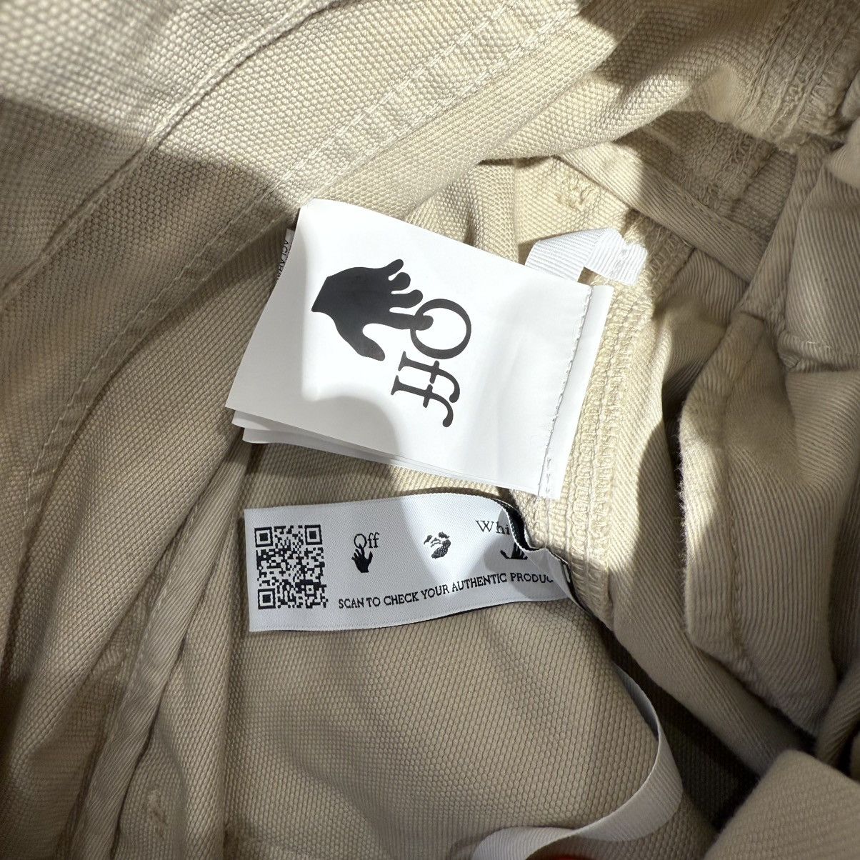Off-White Off-White Wave Off Canvas Double Oversized Broek Beige Size US 32 / EU 48 - 7 Thumbnail