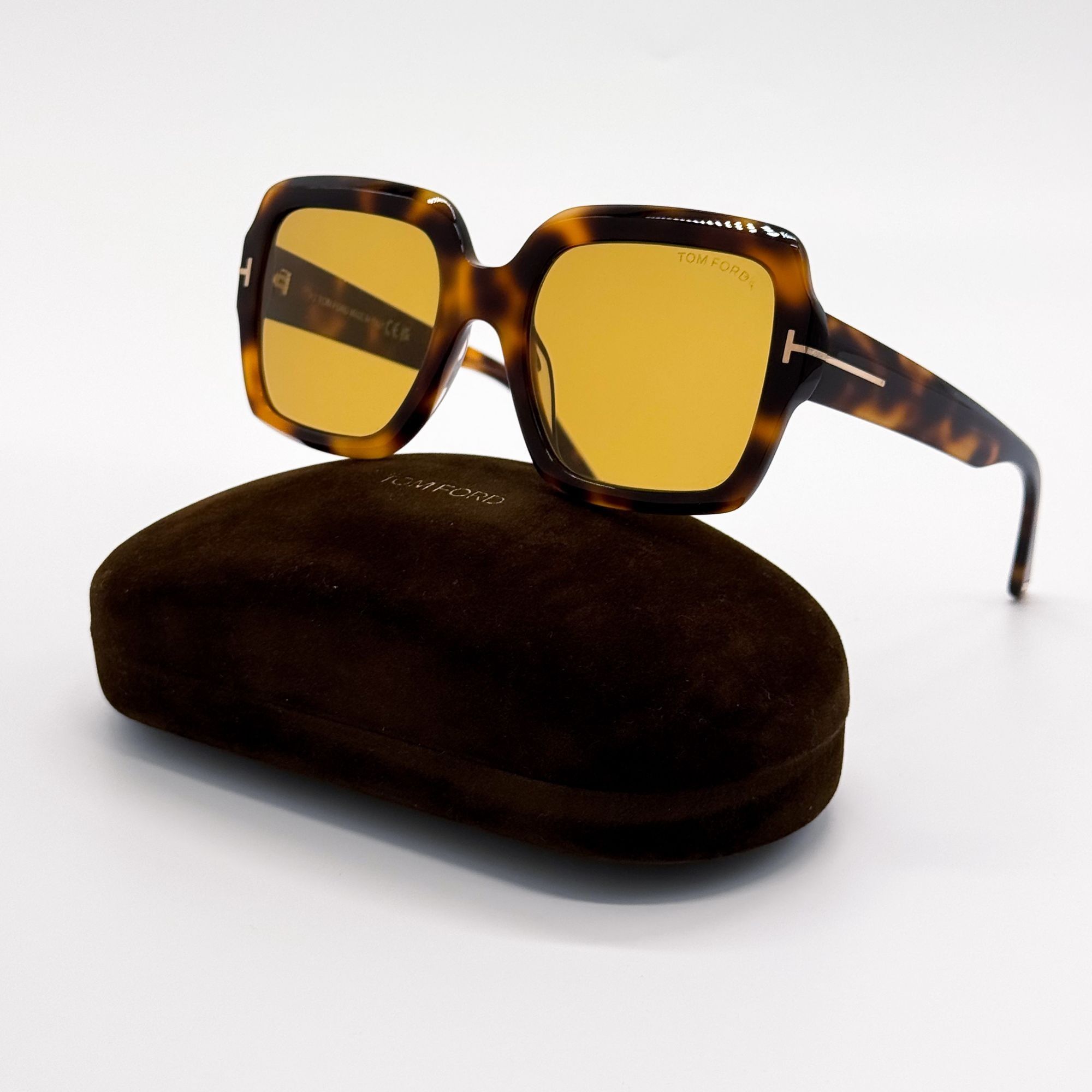Tom Ford NEW TOM FORD KAYA SUNGLASSES TF1082 53E HAVANA/YELLOW FT1082 Size ONE SIZE - 1 Thumbnail