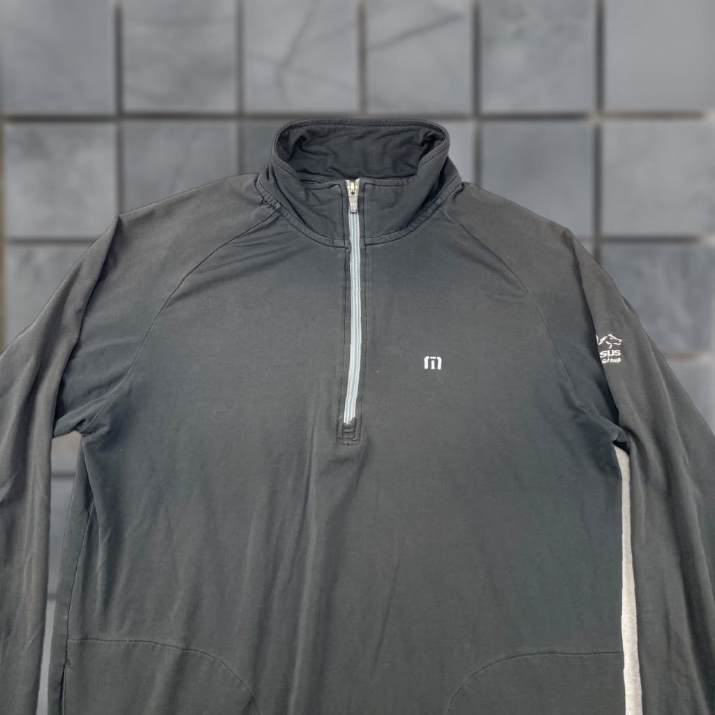 TravisMathew Travis Mathew 1/4 Zip Pullover Large L Mens Black Golf Performance Sweater Size US L / EU 52-54 / 3 - 1 Thumbnail