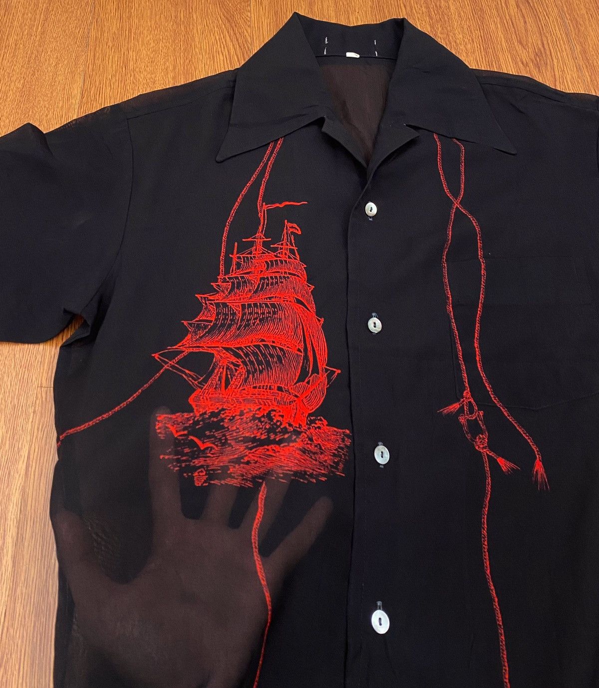If Six Was Nine × Japanese Brand × Le Grande Bleu (L.G.B.) Japanese Transparent black shirt Size US M / EU 48-50 / 2 - 2 Thumbnail