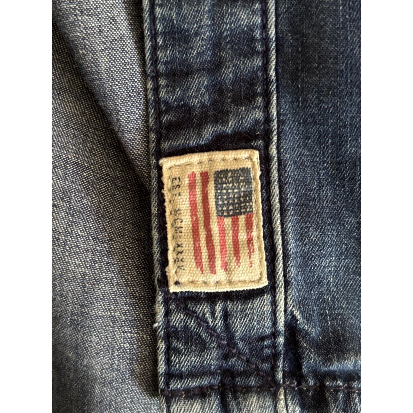 Tommy Hilfiger Vintage Hilfiger Snap Shirt Y2K Flag PatchRare Denim Archive Size US M / EU 48-50 / 2 - 4 Thumbnail