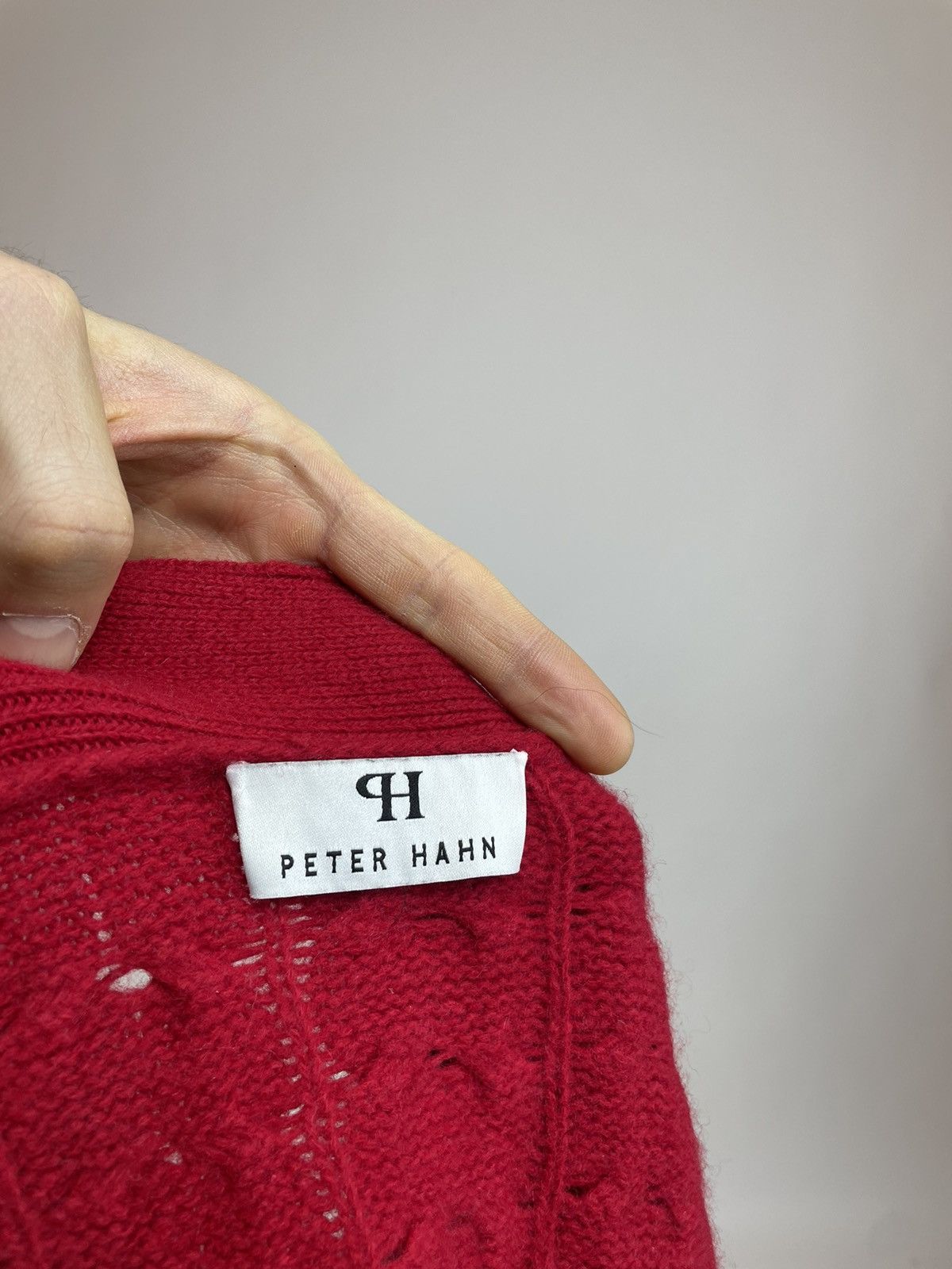 Designer × Vintage PETER HANH Red Wool Cardigan Knit Sweater size Women’s F48 Size XXL / US 16-18 / IT 52-54 - 6 Thumbnail