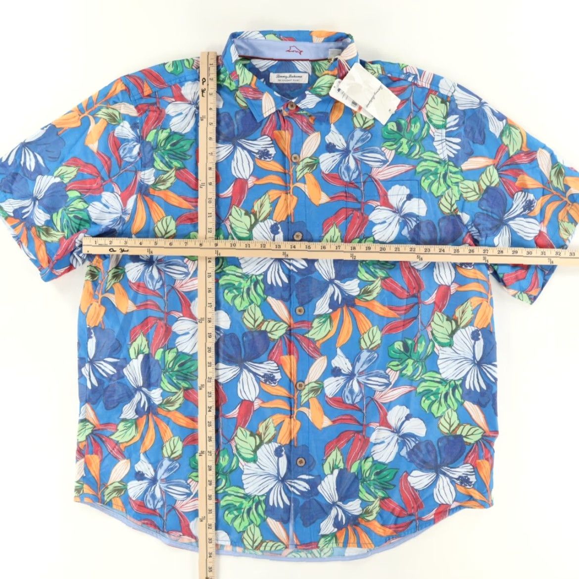 Tommy Bahama Tommy Bahama The Coconut Point Luau Modal Floral Button Up Shirt Blue Men's 3XL Size US XXL / EU 58 / 5 - 3 Thumbnail