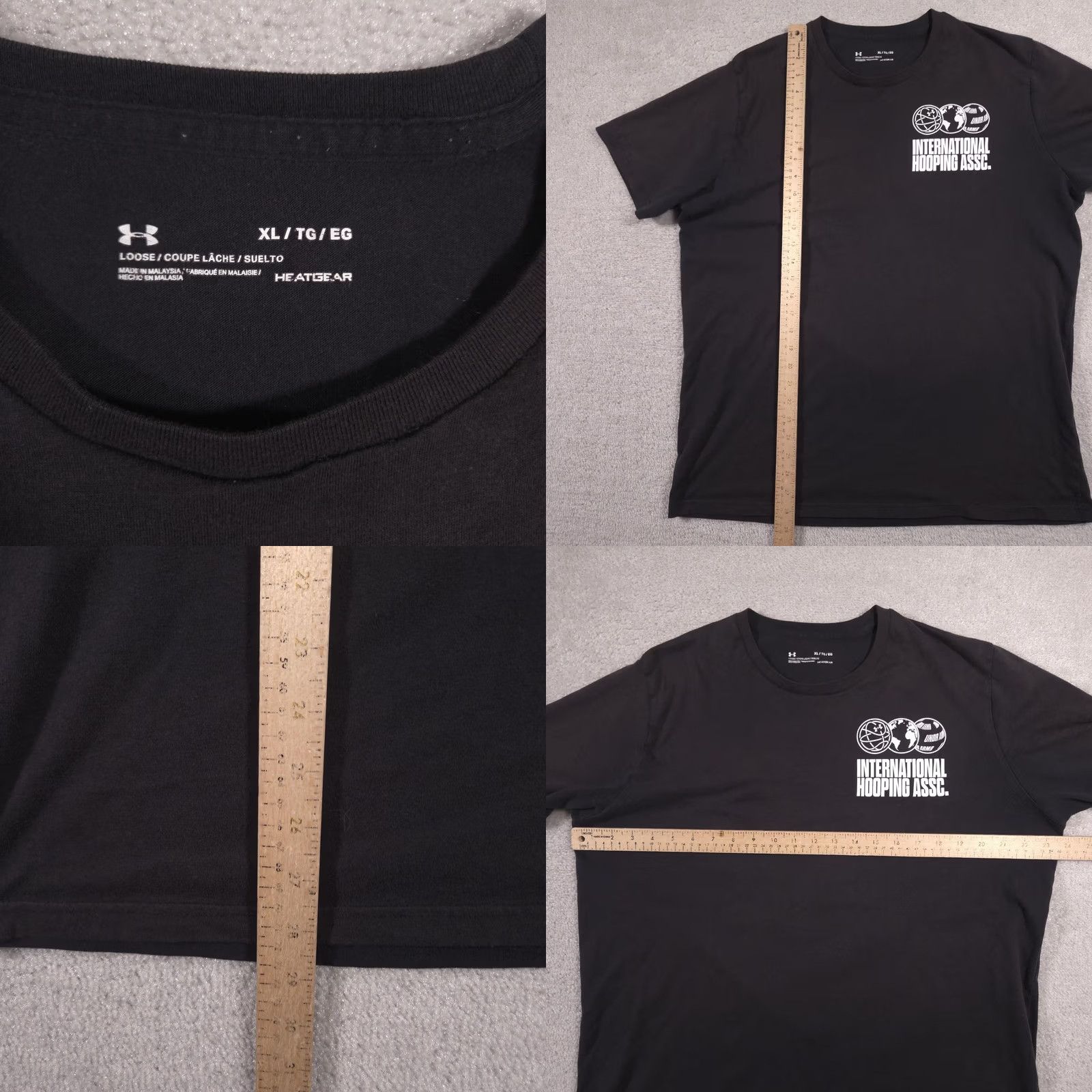 Under Armour Under Armour Shirt Mens XL Black International Hooping Assc Basketball Graphic T-Shirt Short Sleeve Crew Neck Sports Graphic Print Mens XL Black Size US XL / EU 56 / 4 - 8 Thumbnail