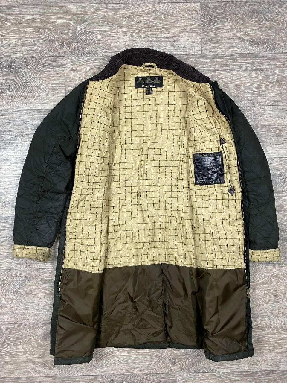 Barbour × Vintage Barbour Waxed Quilted Coat Jacket Equestrian Belsay Olive XL Size XXL / US 16-18 / IT 52-54 - 3 Thumbnail
