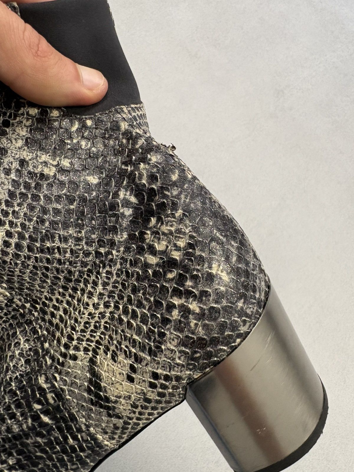 Designer Thierry Rabotin Python Print Leather Ankle Boots Women’s 38 Size US 8 / IT 38 - 22 Thumbnail