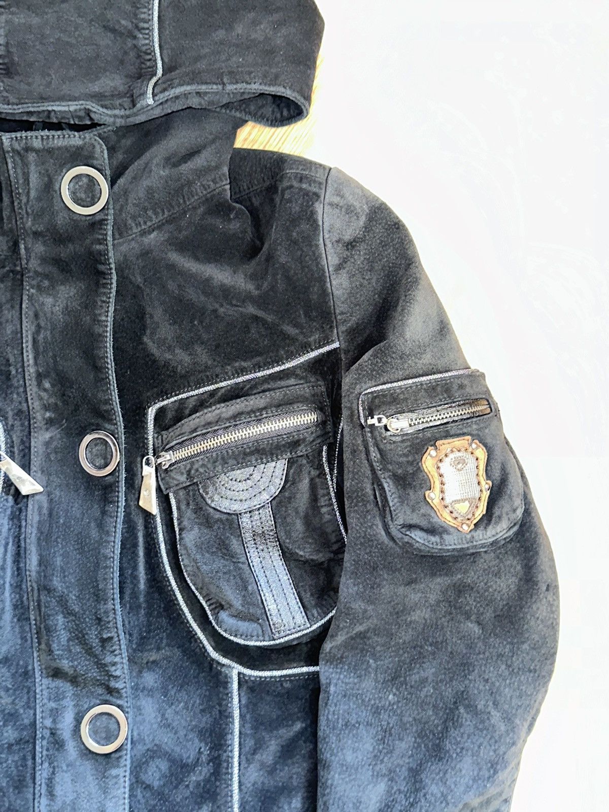 Other 2000s JAPANESE ISSEY MIYAKE STYLE RARE LEATHER SUEDE JACKET Size US XS / EU 42 / 0 - 3 Thumbnail