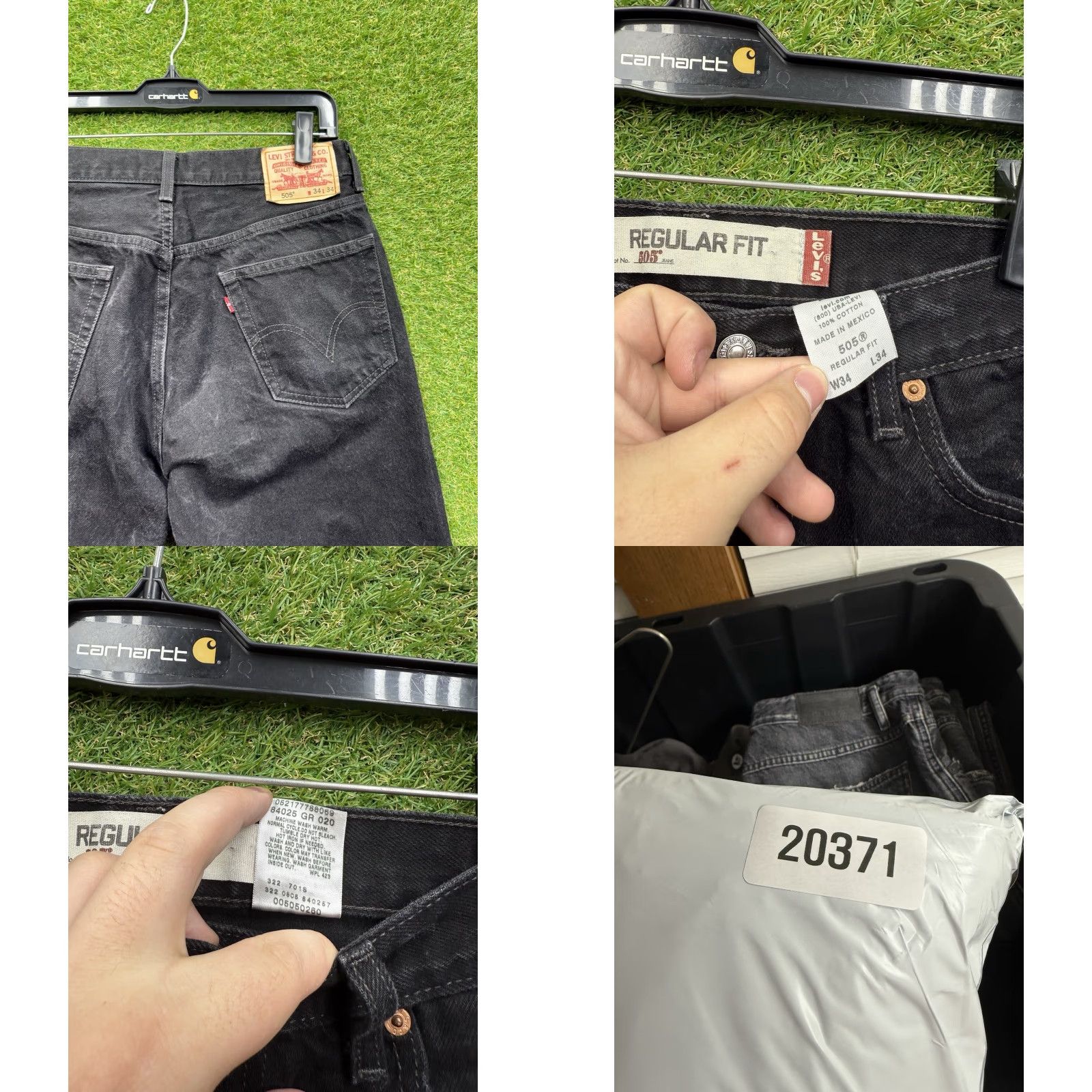 Levi's VINTAGE Levi's 505 Jeans Mens 34x34 Black Denim Regular Fit Straight USA Made Y2K Size US 34 / EU 50 - 8 Thumbnail