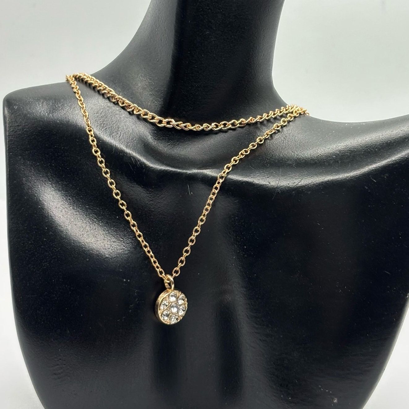 Other Gold Crystal Layered Necklace Size ONE SIZE - 1 Thumbnail