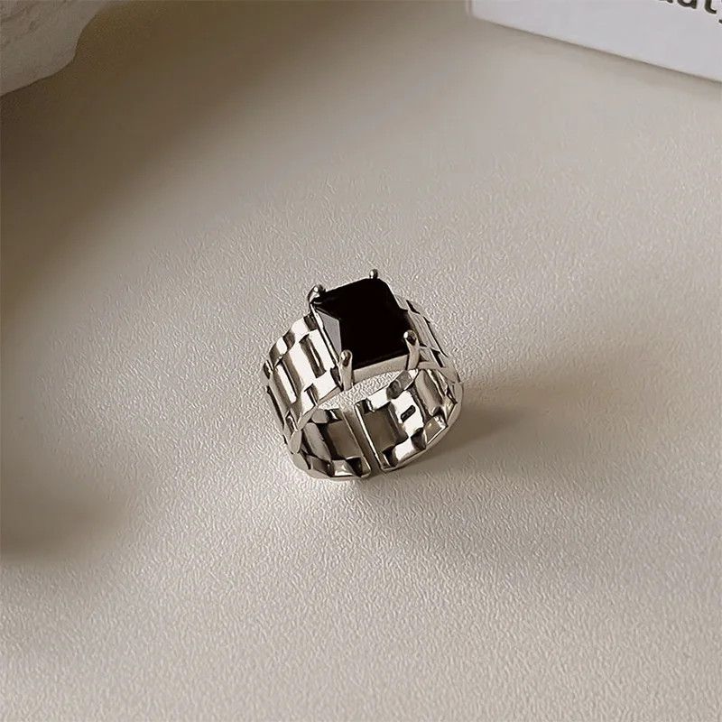 Jewelry Creative Black Zircon Ring Size ONE SIZE - 2 Thumbnail