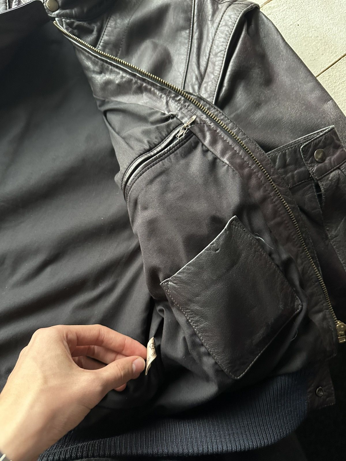 Other 🚨VNTG LEATHER JACKET AVANT GARDE ASYMMETRICAL BLACK MOTO Size US S / EU 44-46 / 1 - 13 Thumbnail