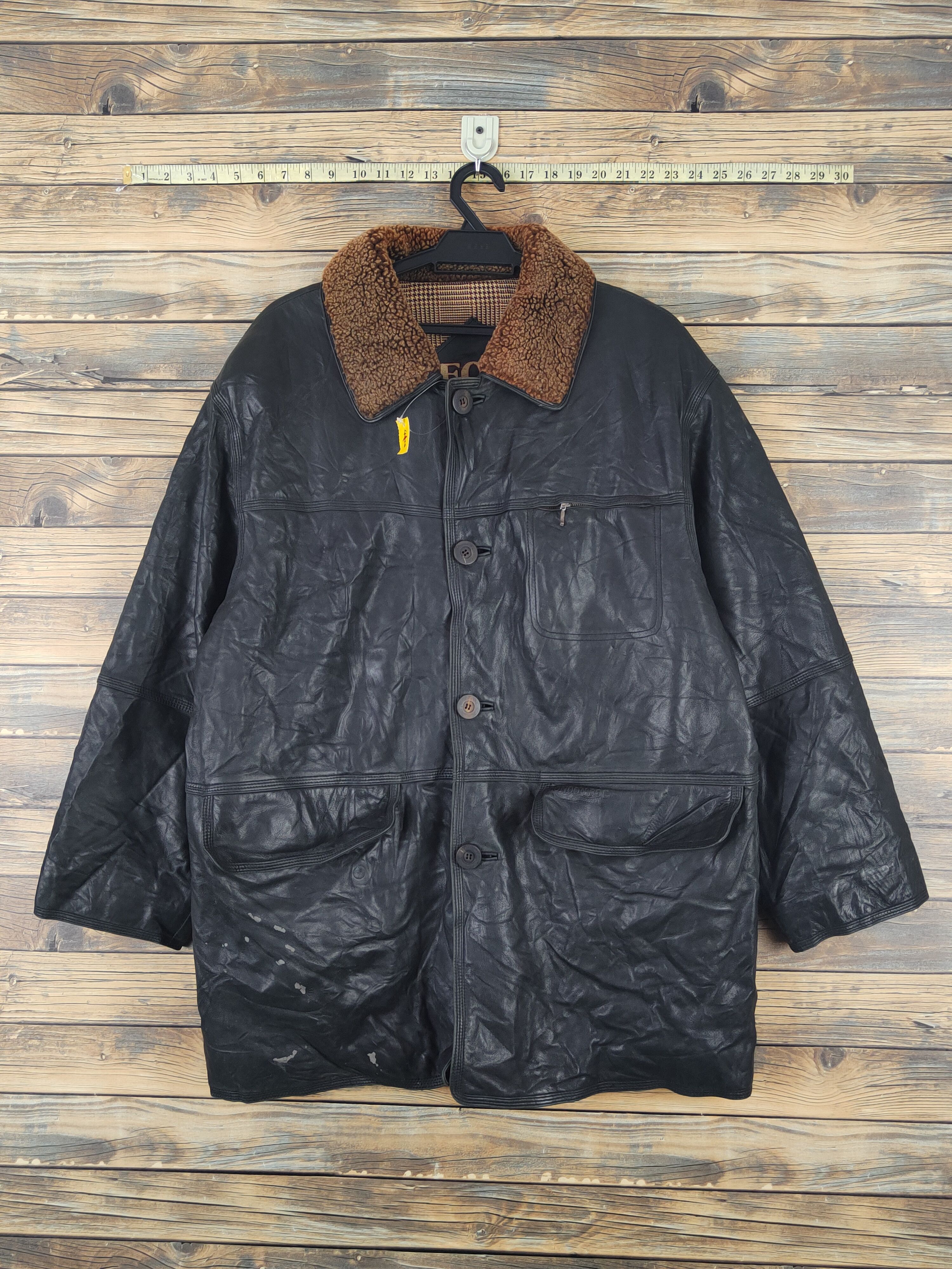 old londo fog leather wool blouson black