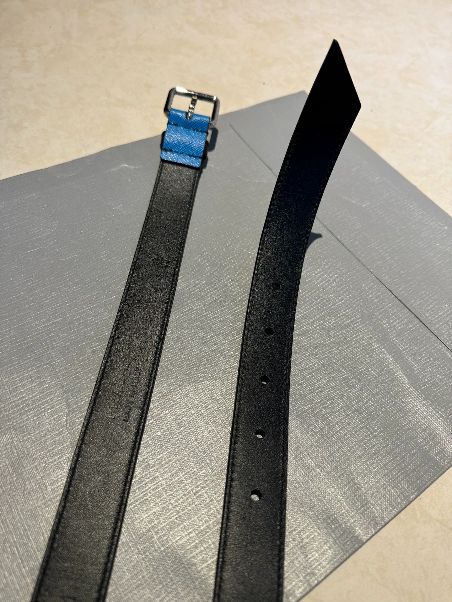Prada Prada Checkerboard Belt Black & Blue Retro Punk Unisex Size ONE SIZE - 4 Thumbnail