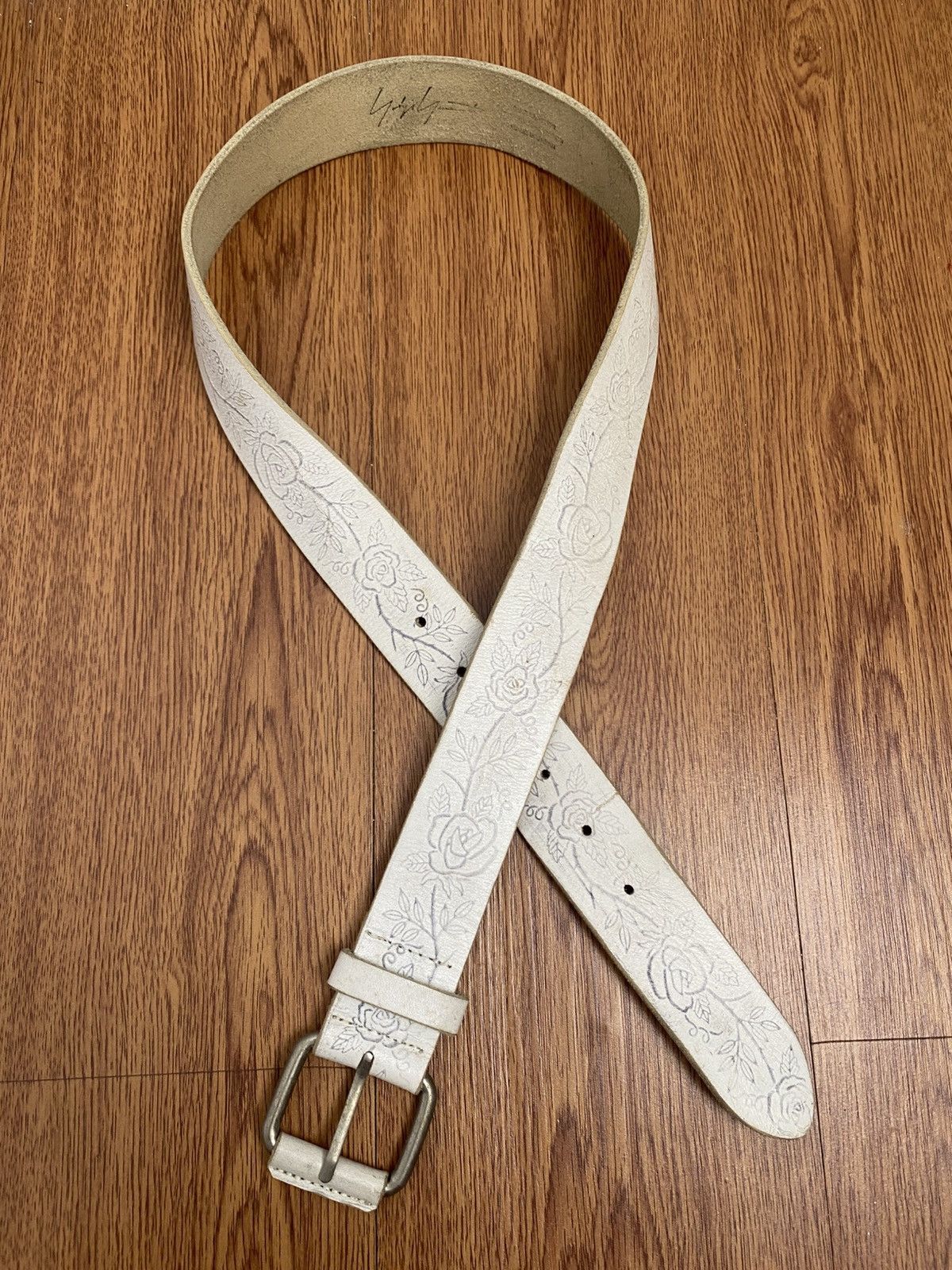 Yohji yamamoto flower leather belt (archival)