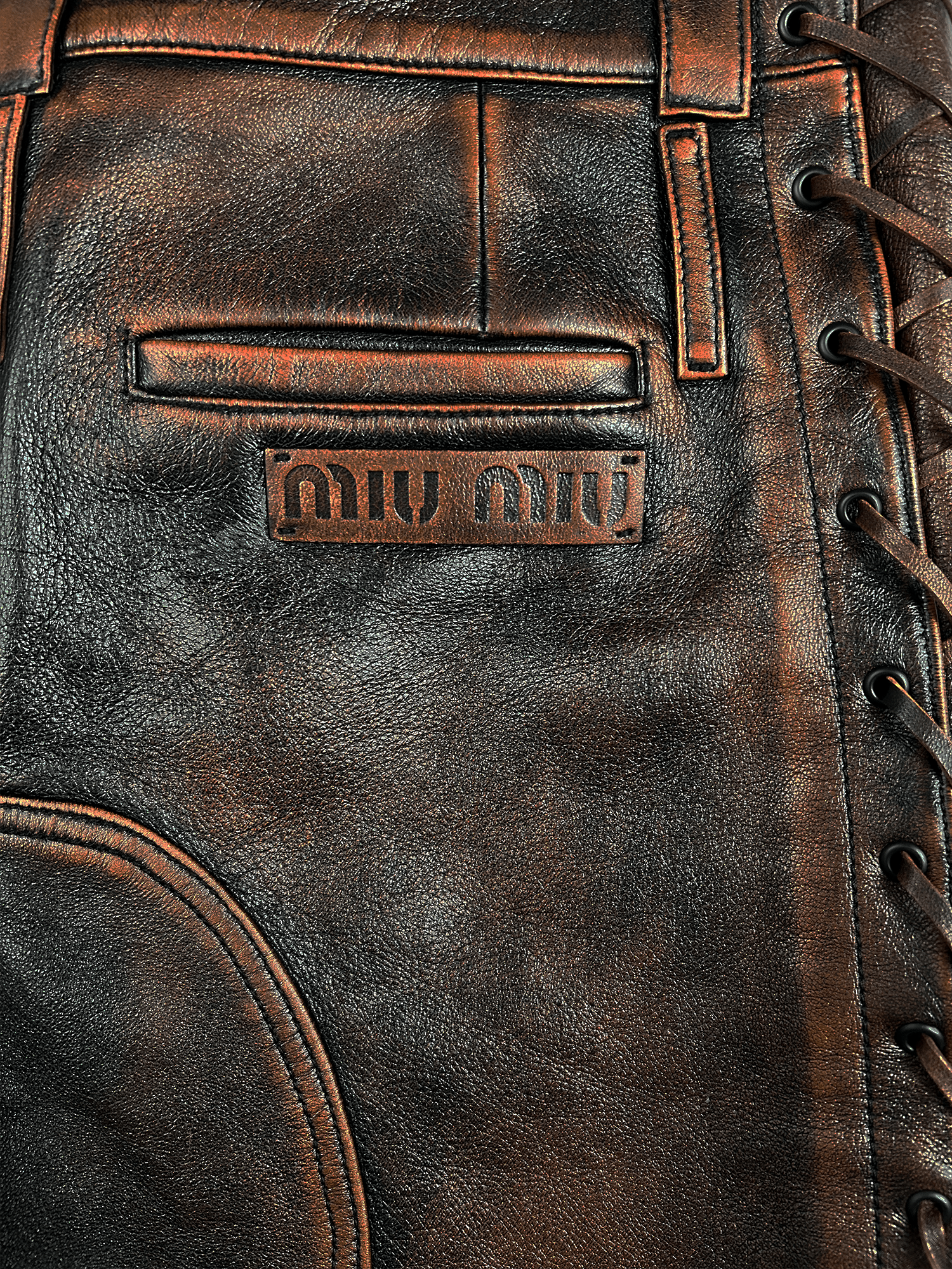 MIU MIU Laced Leather Pants FW2022