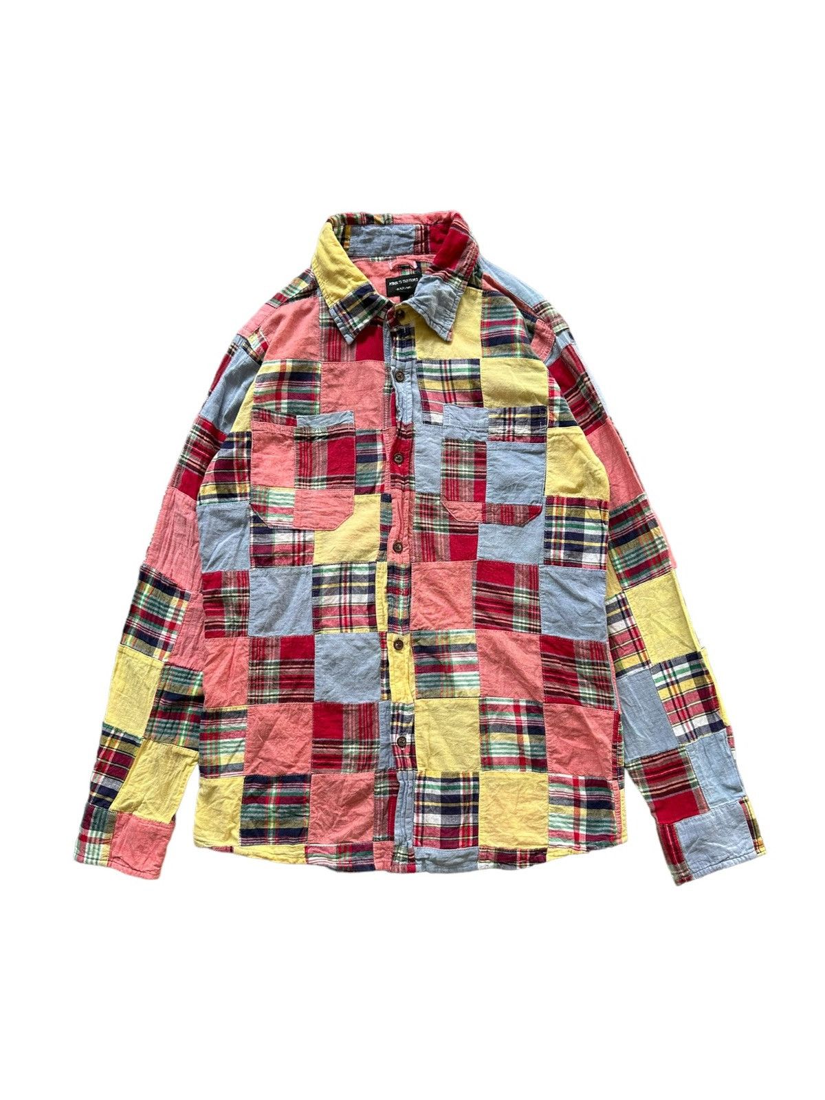 Japanese Brand 2000's Power to The People ( PTTP ) madras patchwork shirt Size US M / EU 48-50 / 2 - 2 Thumbnail