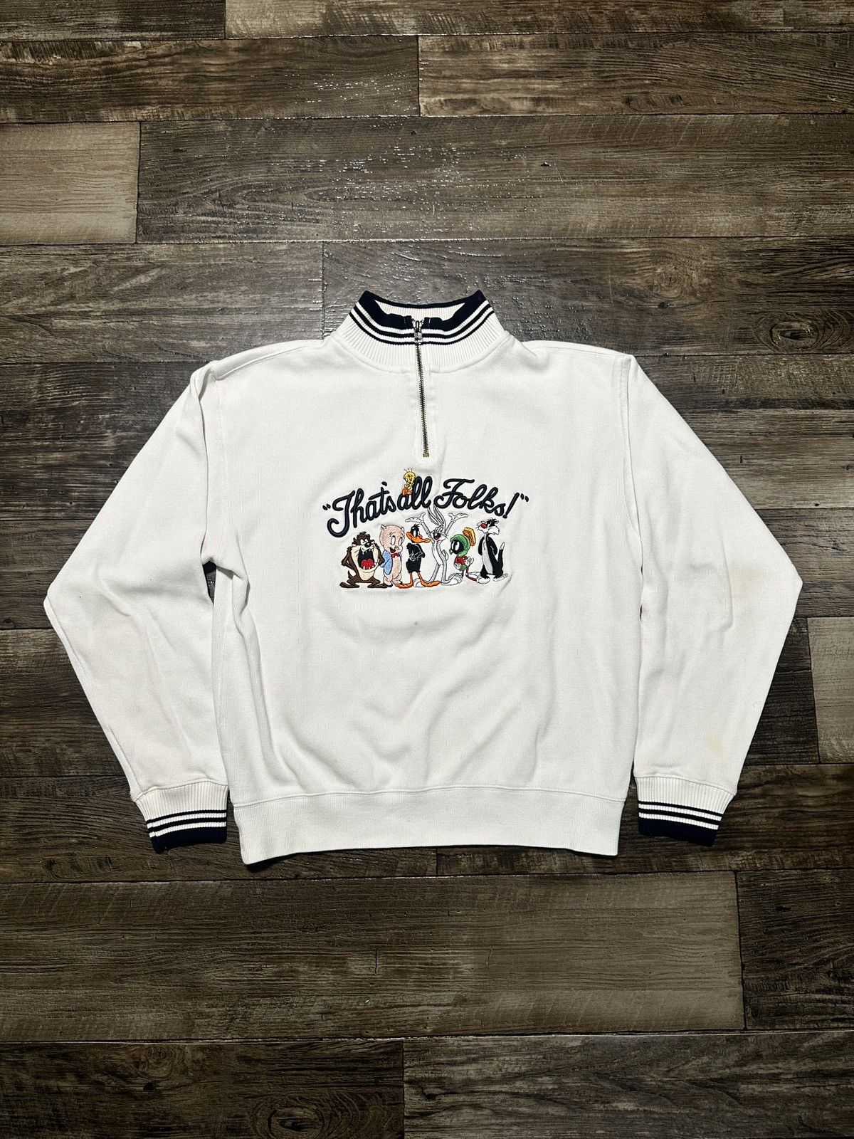 Vintage Looney Tunes That’s All Folks Quarter Zip Sweatshirt Size US XS / EU 42 / 0 - 1 Thumbnail