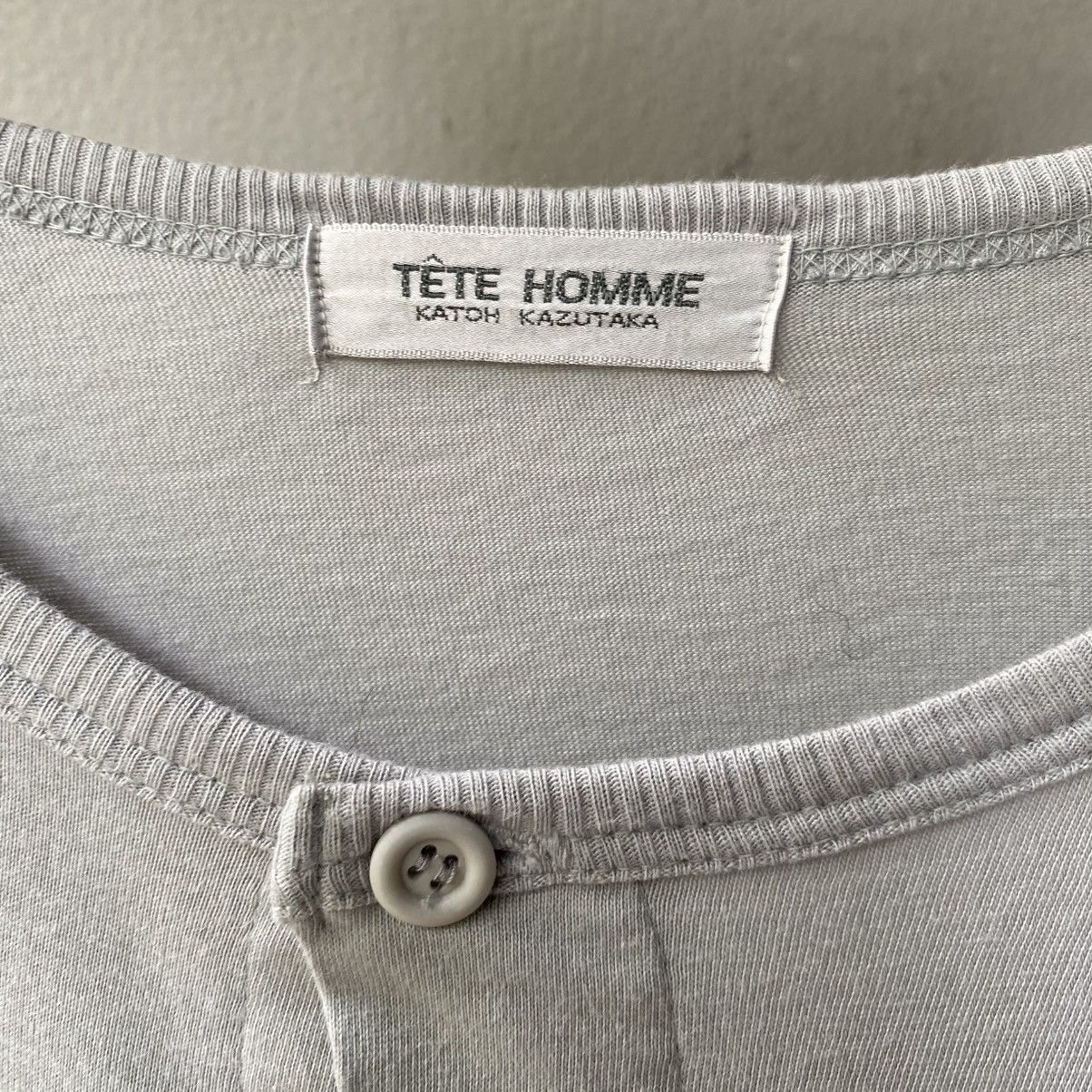 Tete Homme TÊTE HOMME Grey Long Sleeve Polo with Logo Hem Size US L / EU 52-54 / 3 - 3 Thumbnail