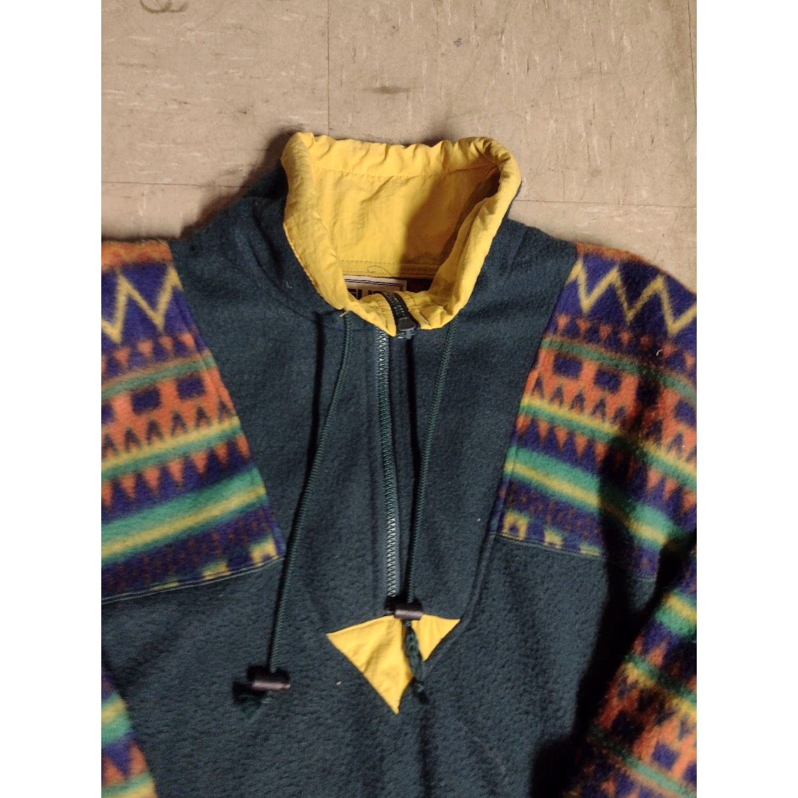 CO Vintage Slick Jeanswear Co Fleece Jacket Polyester Green Size Large VHTF 1/4 Zip Size US 33 - 5 Thumbnail