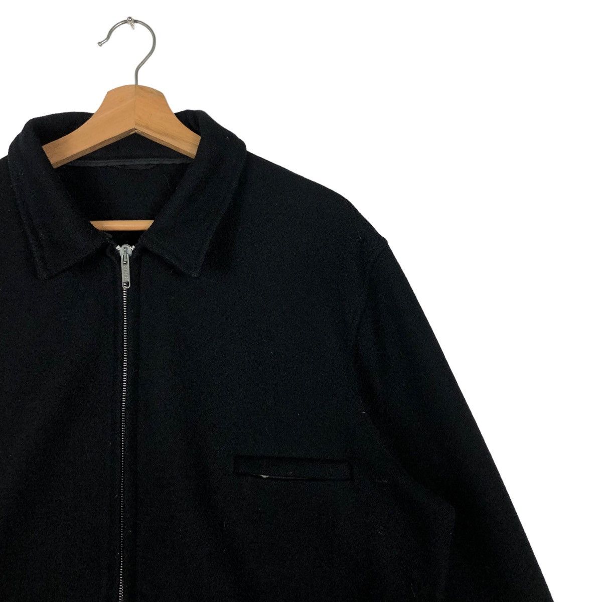 Vintage 🔥Iconic Black - 90’s Biker Wool Jacket Fidelity USA Size US L / EU 52-54 / 3 - 5 Thumbnail