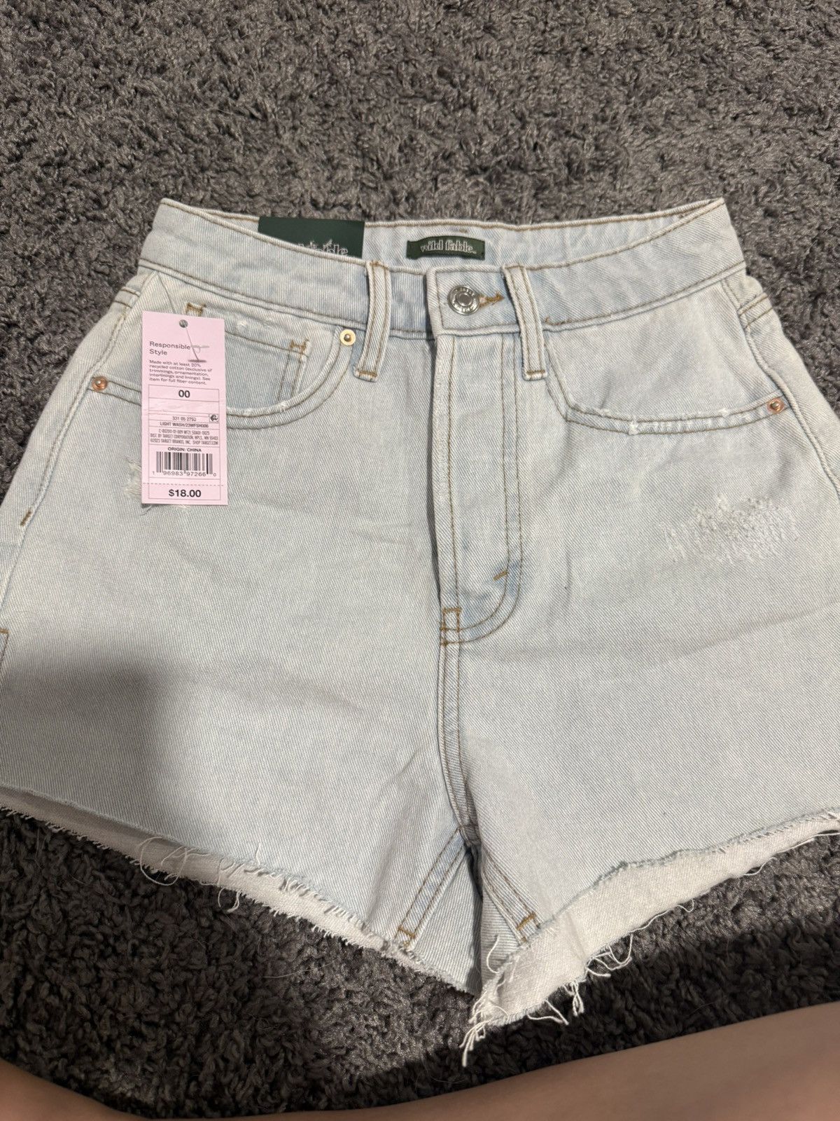 Other Wild Fable Super High Rise Cutoff Shorts Light Wash Size 00 Size 24" / US 00 / IT 34 - 1 Thumbnail
