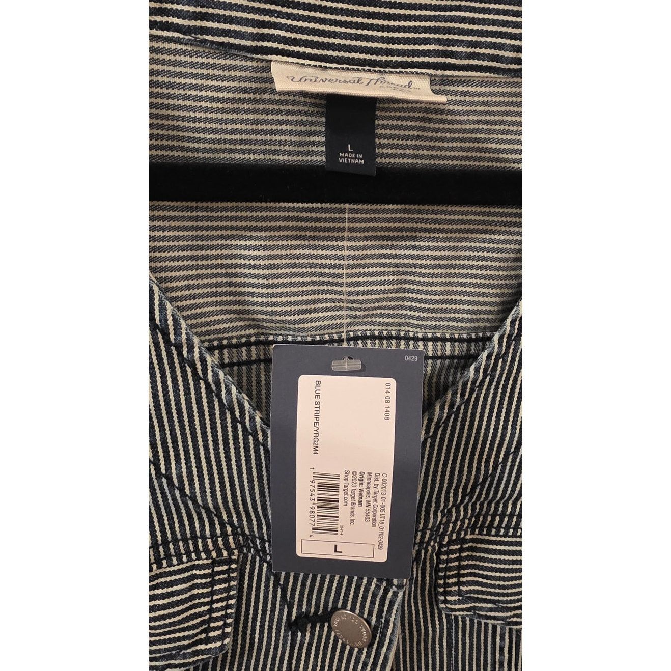 Other Universal Thread Striped Denim Vest Size L NWT Size L / US 10 / IT 46 - 4 Thumbnail