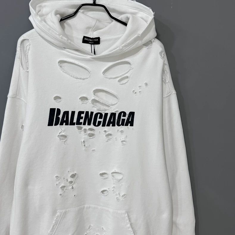 Balenciaga Balenciaga Damaged printed logo hoodie Size US M / EU 48-50 / 2 - 2 Thumbnail