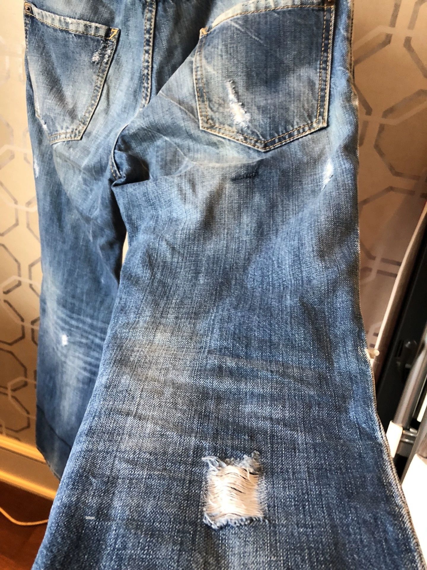 Dsquared2 Dsquared2 Blue Distressed Skinny Jeans Size US 28 / EU 44 - 8 Thumbnail