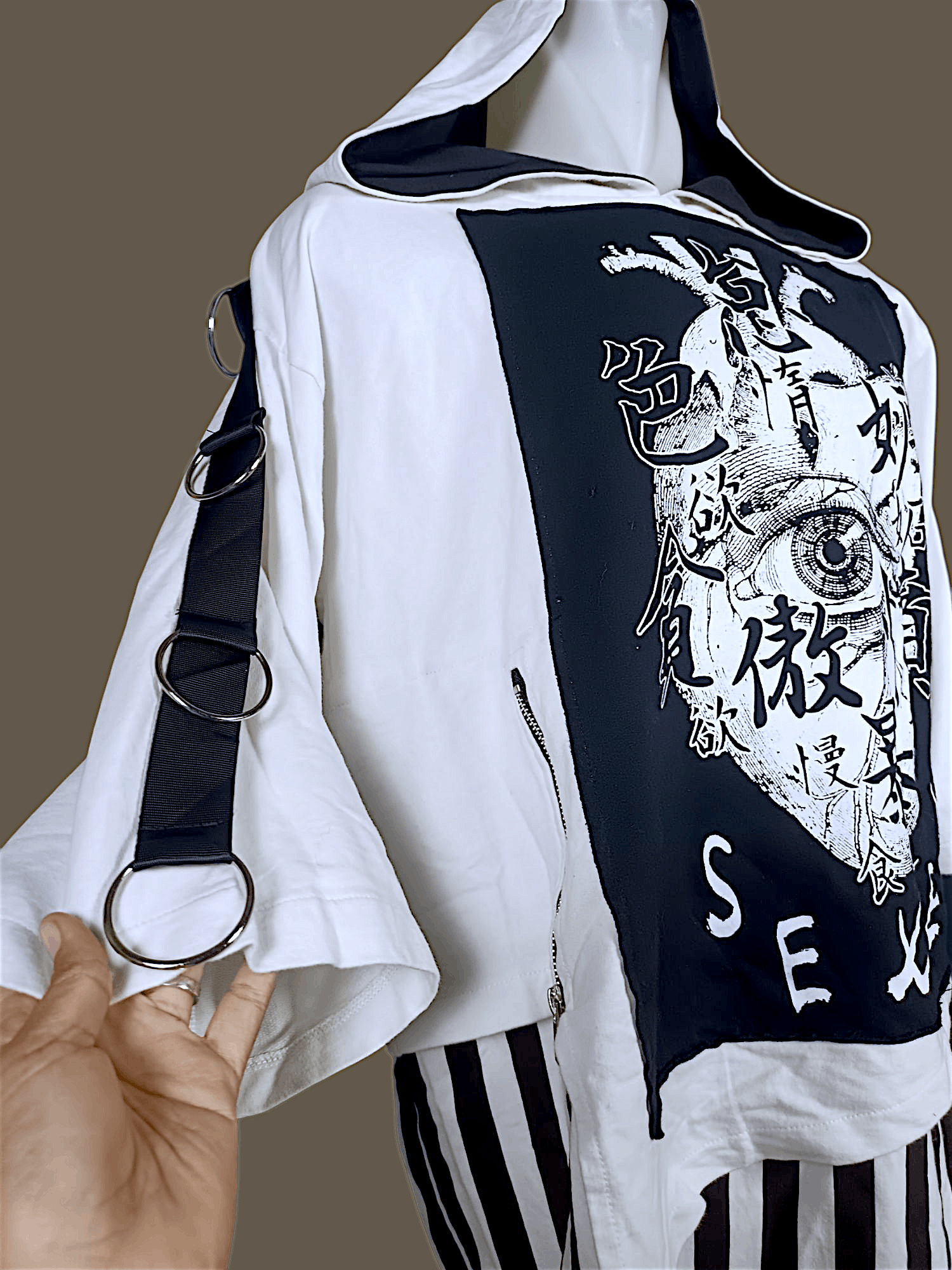 Japanese Brand Harajuku Seven Eye Heart Stripes Double Layer hoodie Size US XXL / EU 58 / 5 - 4 Thumbnail