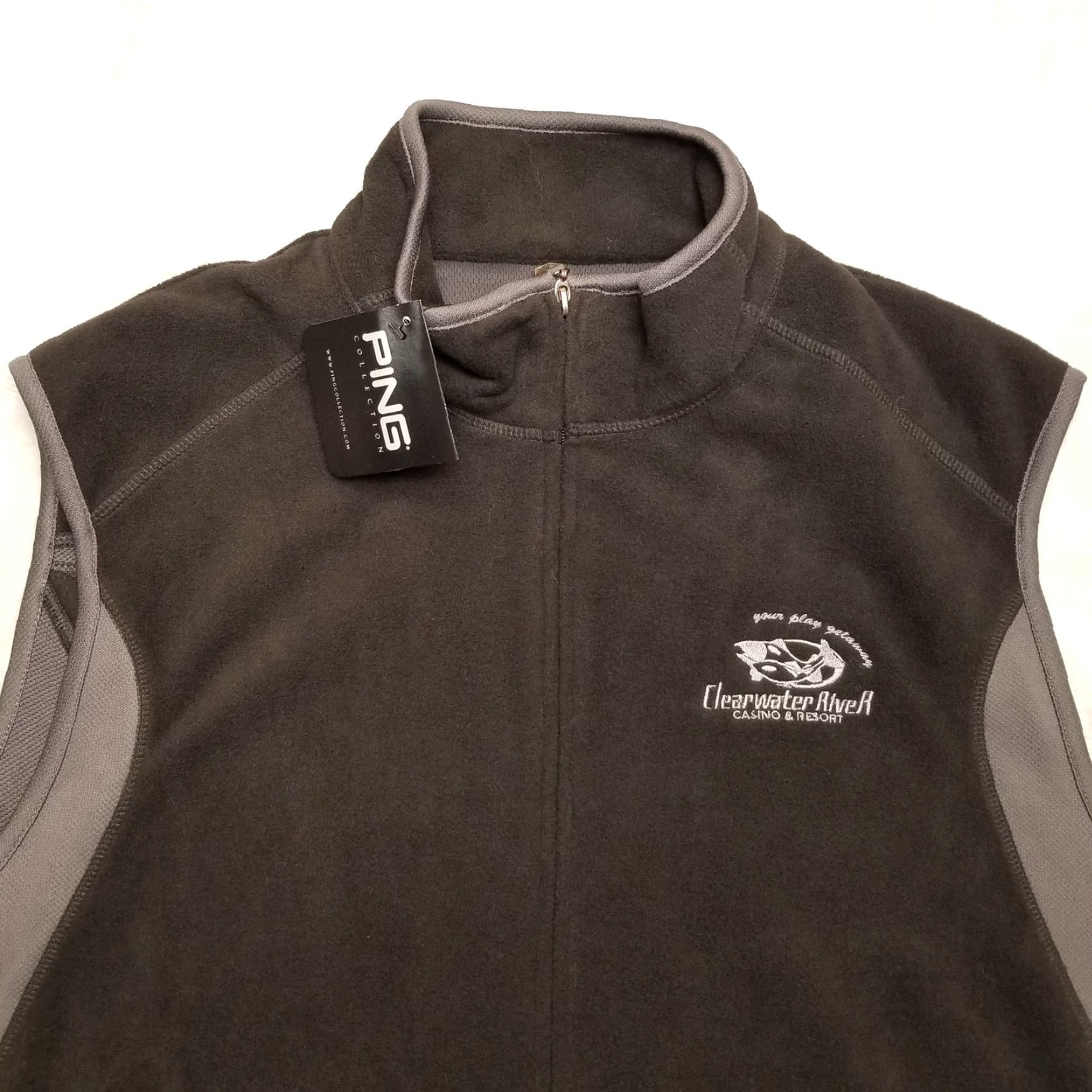 Vintage Ping Vest Mens XL Black Gray Full Zip Performance Fleece Golf Casual Windbreaker Pockets Embroidered Solid - Mens Size US XL / EU 56 / 4 - 2 Thumbnail