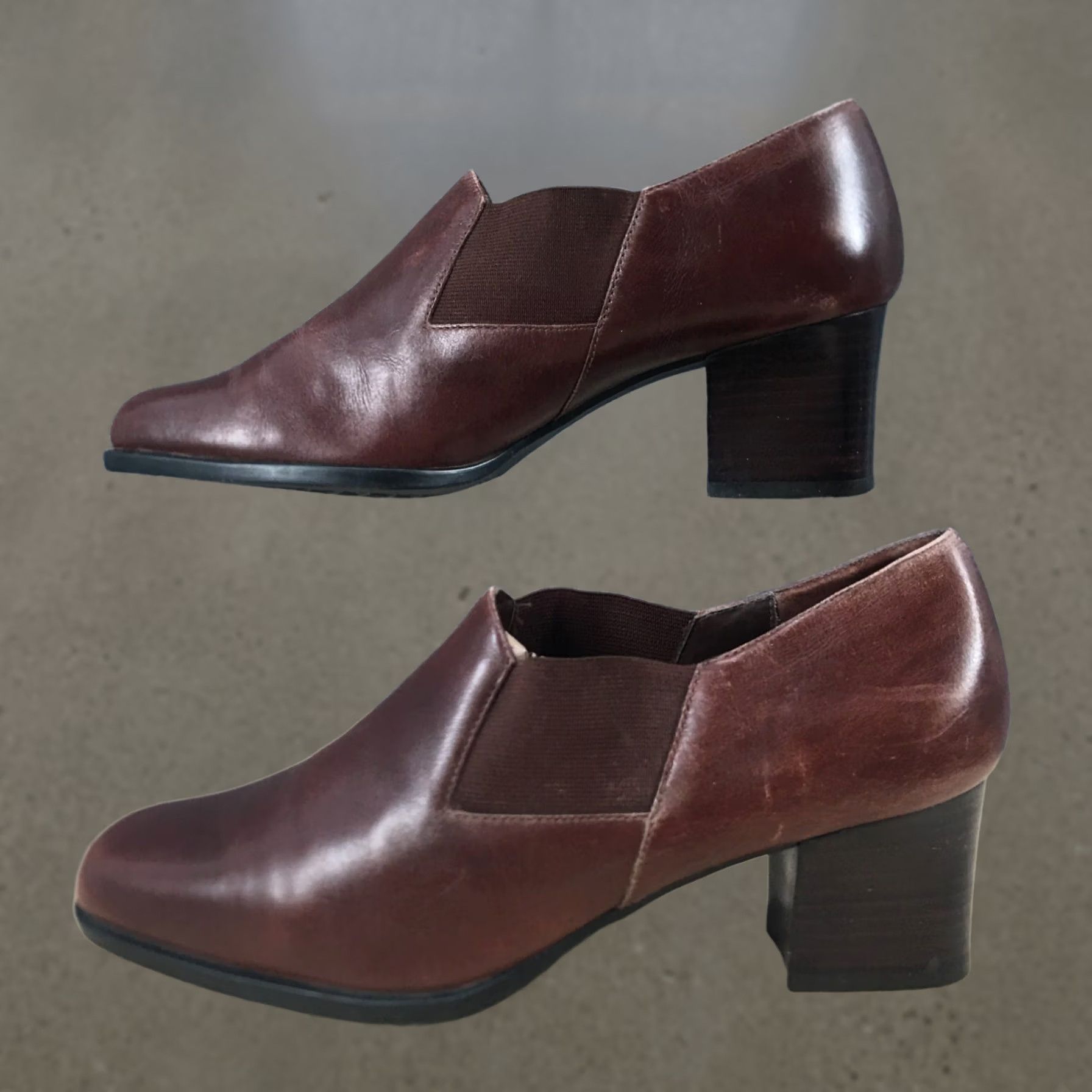 Vintage Aerosoles Boots Womens 8 B Heel An Copter Ankle Booties Brown Leather Block HEEL Casual Shoes Women Size US 8 / IT 38 - 1 Thumbnail