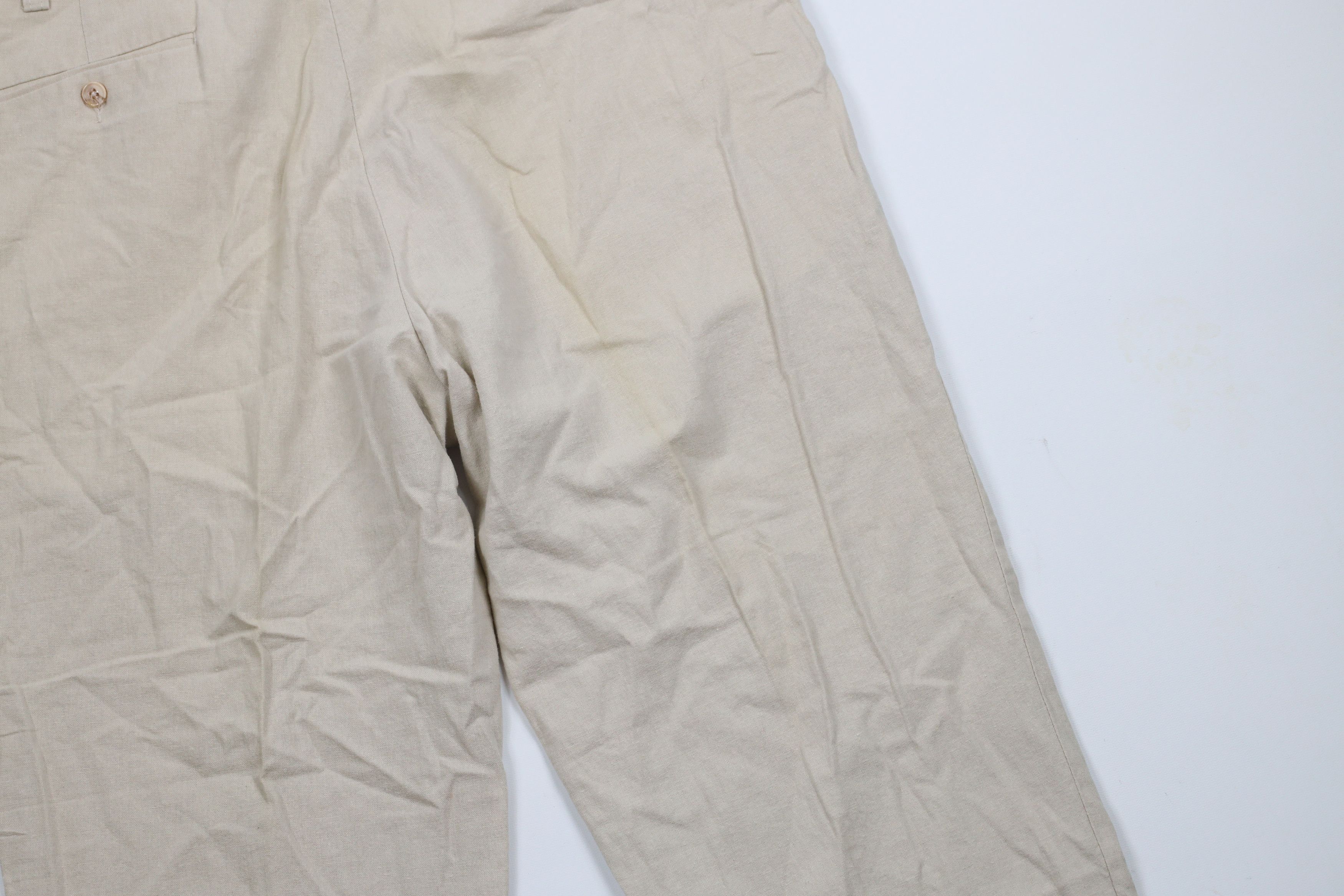 Vintage Vintage 90s Streetwear Linen Blend Wide Leg Chino Pants Size US 36 / EU 52 - 13 Thumbnail