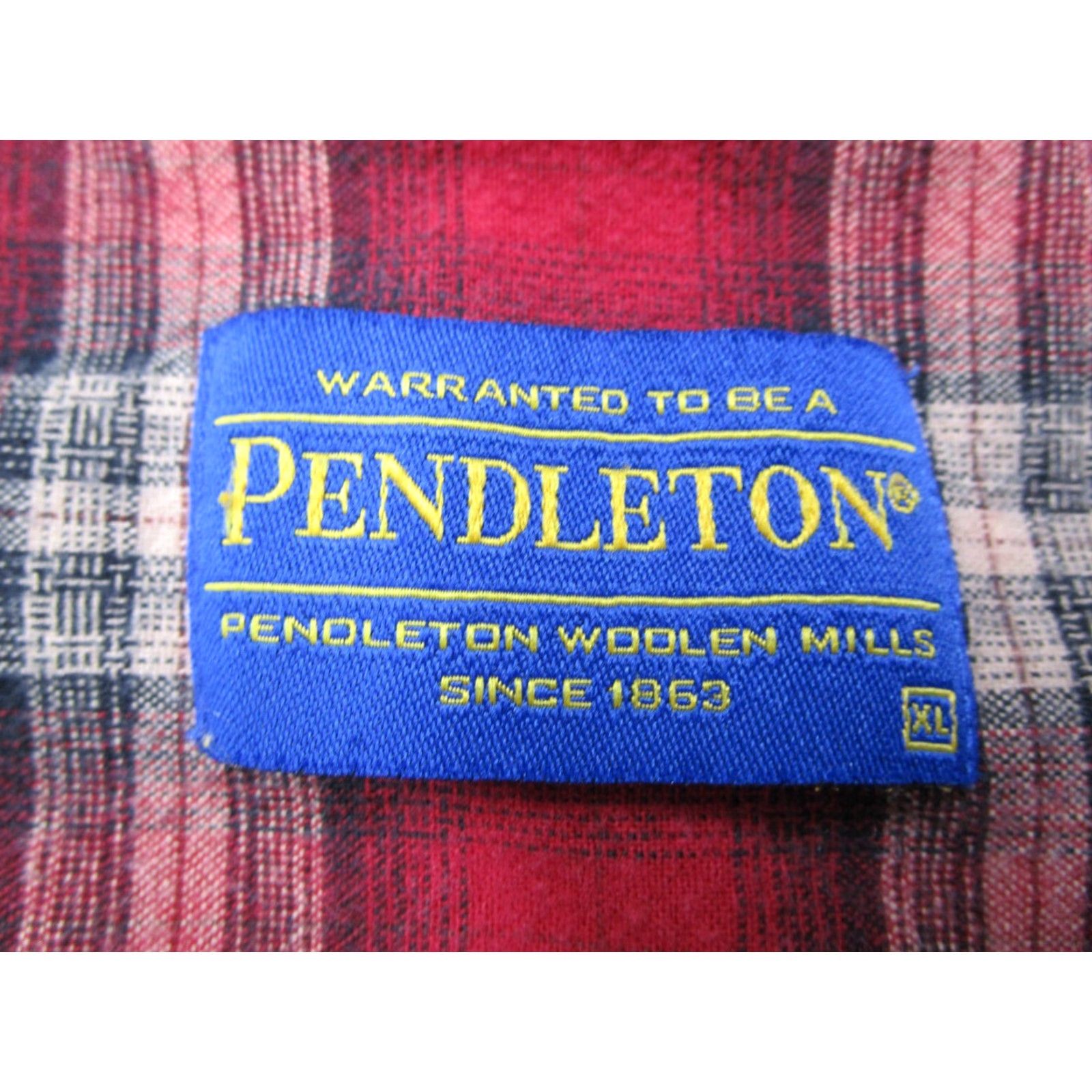 Pendleton VINTAGE Pendleton Men's Button-Up Shirt XL Red Check Cotton Casual Outdoor Shopwear Size US XL / EU 56 / 4 - 3 Thumbnail
