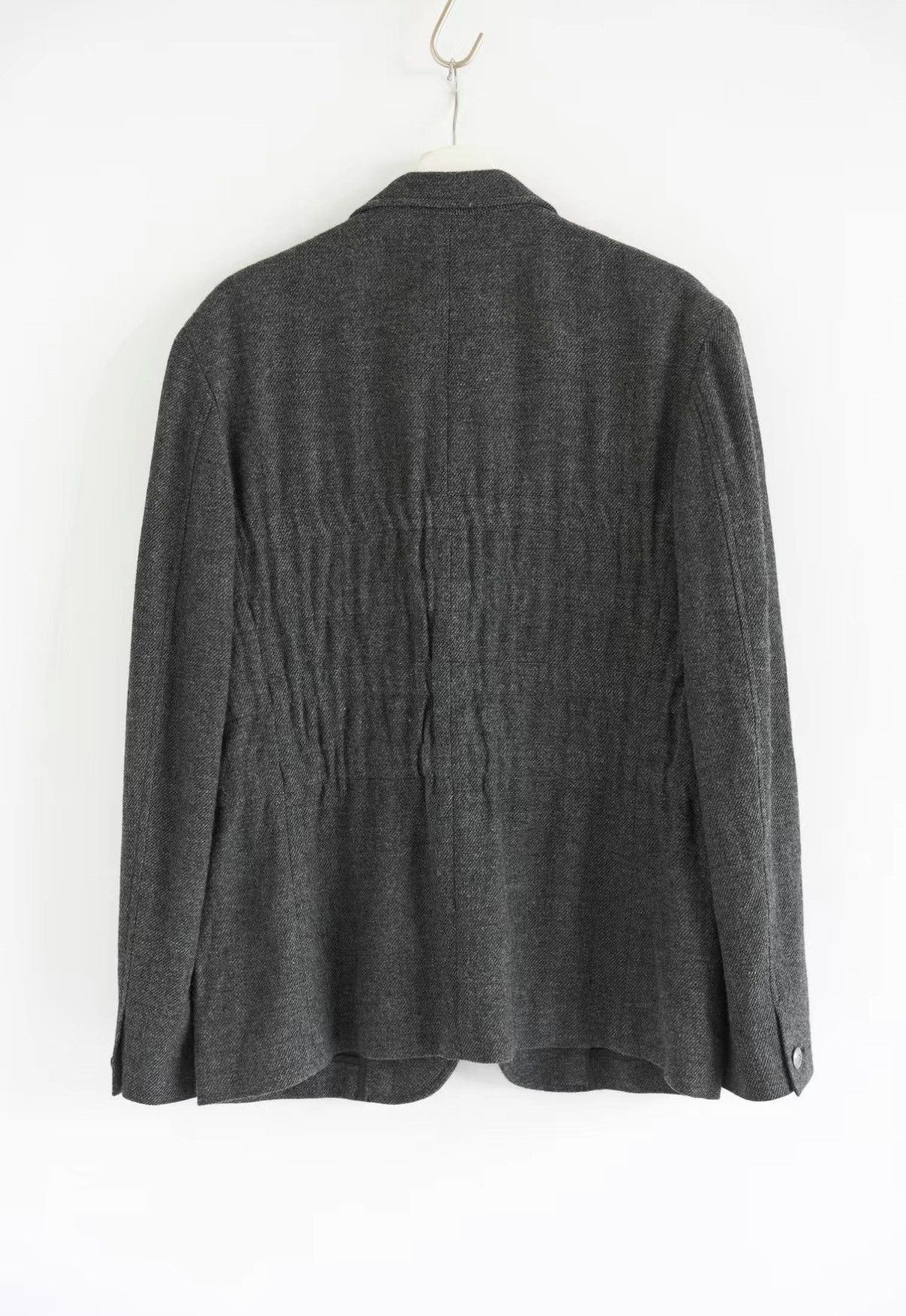 Yohji Yamamoto Yohji Yamamoto 05AW Carved Silver Buckle Gathered Blazer J4 Size US M / EU 48-50 / 2 - 2 Thumbnail