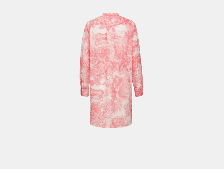 Dior o1w1db10925 341B54 Long Blouse in White/Candy Pink Size XL / US 12-14 / IT 48-50 - 2 Thumbnail