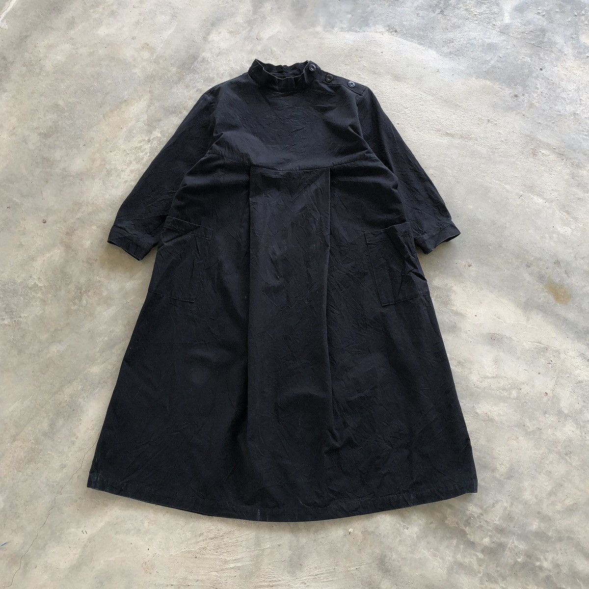 Japanese Brand ATELIER D’ANTAN Black Cotton Dress Size S / US 4 / IT 40 - 7 Thumbnail