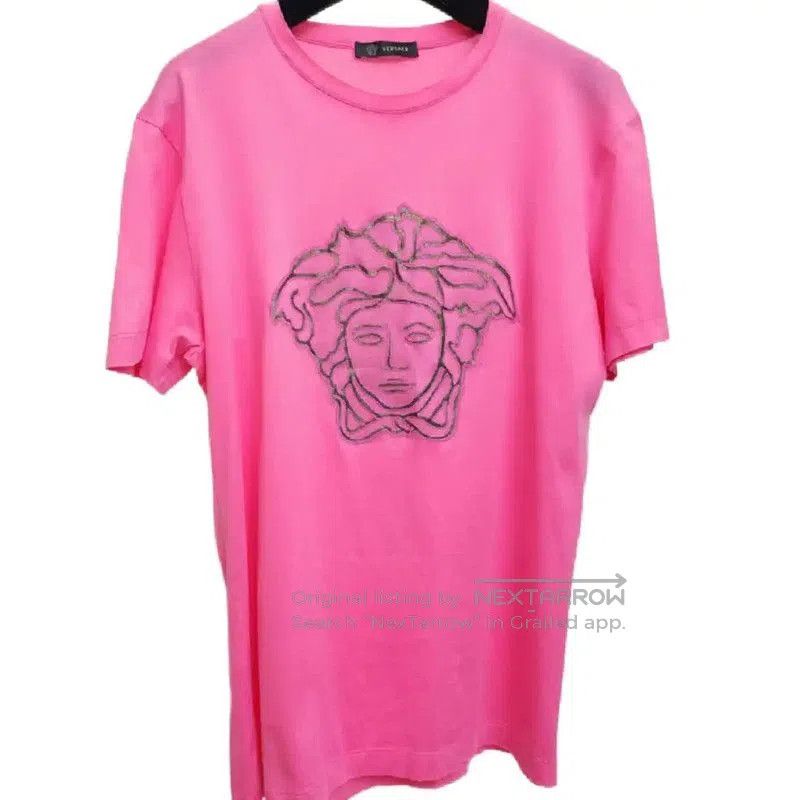 Versace Versace Pink Cotton Logo T-Shirt for Women . Size S / US 4 / IT 40 - 1 Thumbnail