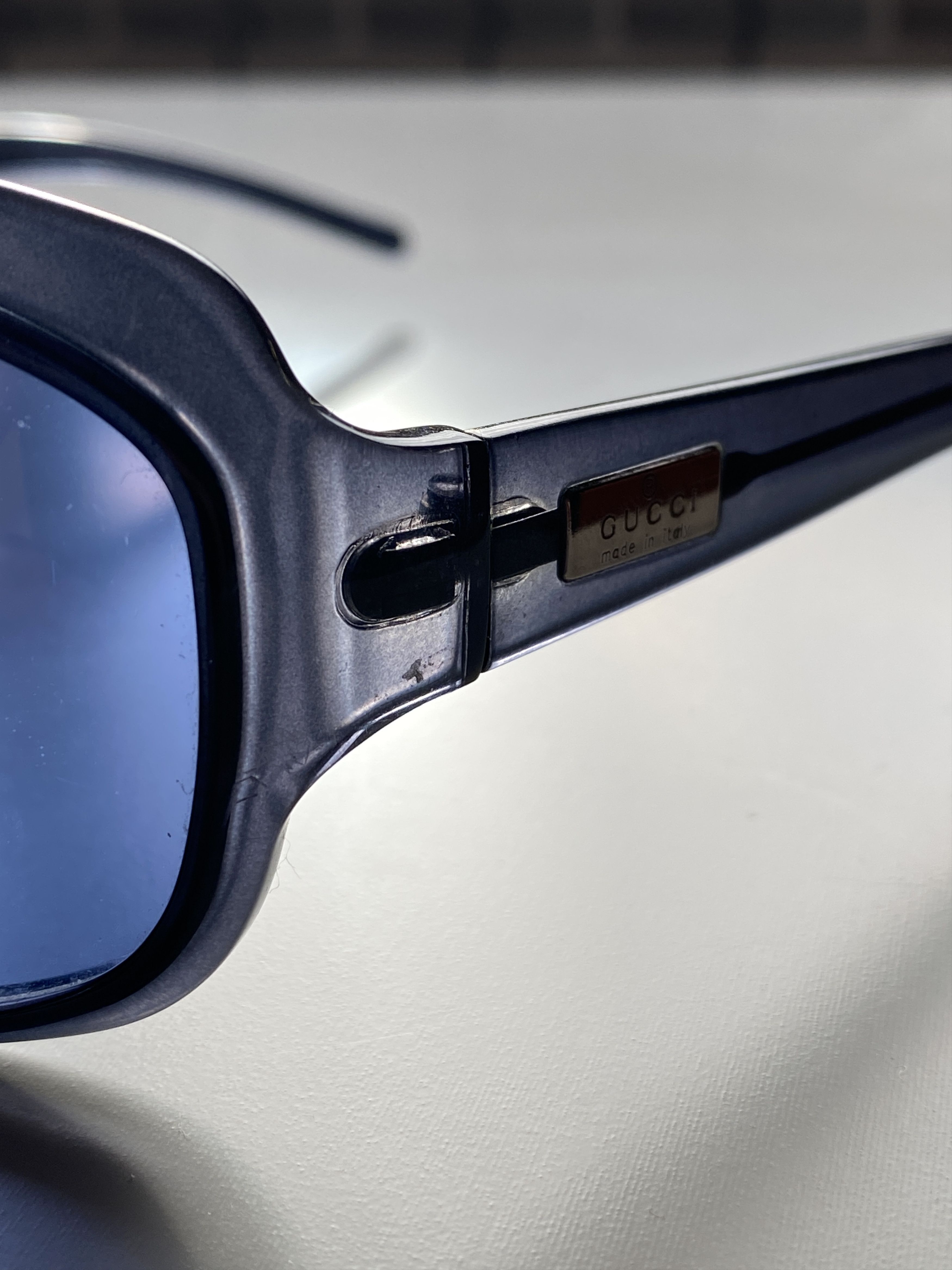 Gucci Vintage Gucci Blue Sunglasses Size ONE SIZE - 6 Thumbnail