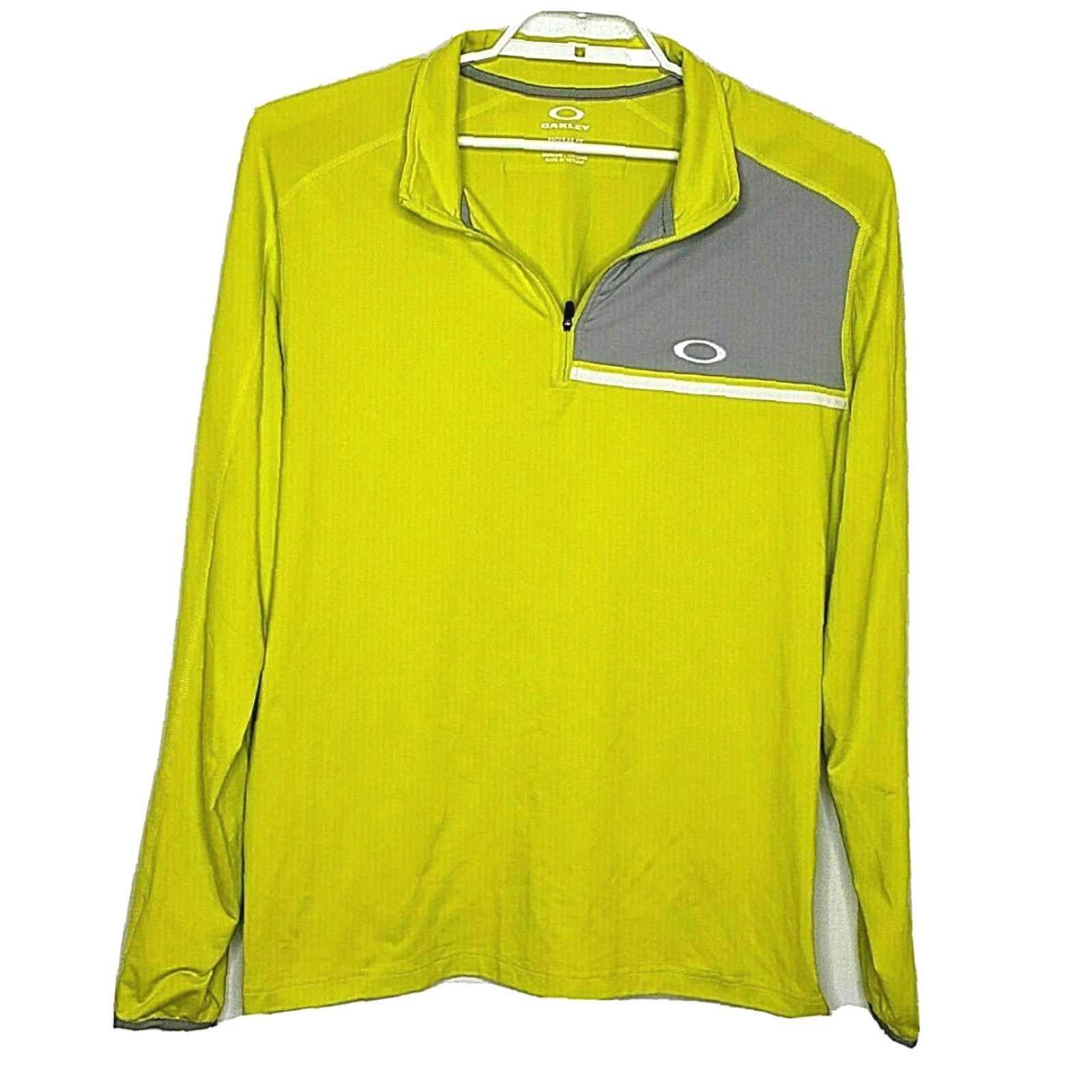 Oakley Oakley Jacket Men Large Neon Yellow 1/4 Zip Pullover Regular Fit Long Sleeve Lightweight Logo Size US L / EU 52-54 / 3 - 2 Thumbnail