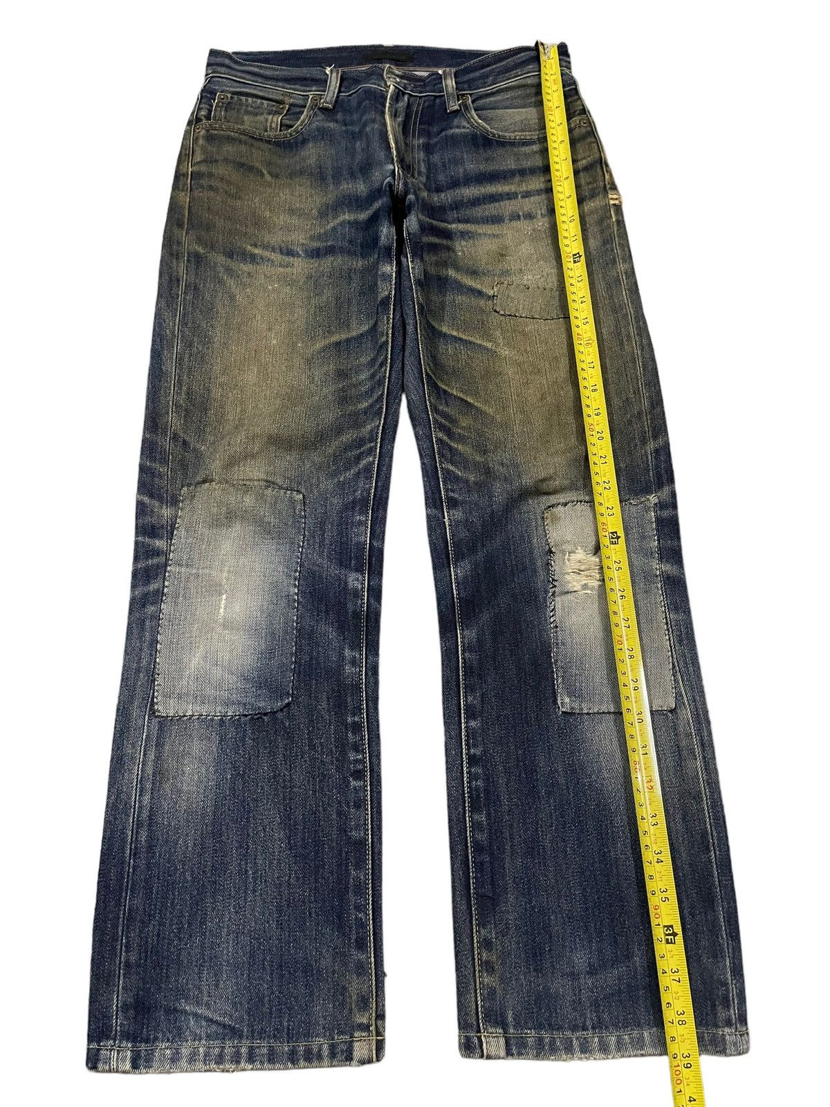 Uniqlo Vintage Japanese Uniqlo Mud Wash Patch Style Loose Jeans Size US 32 / EU 48 - 10 Thumbnail