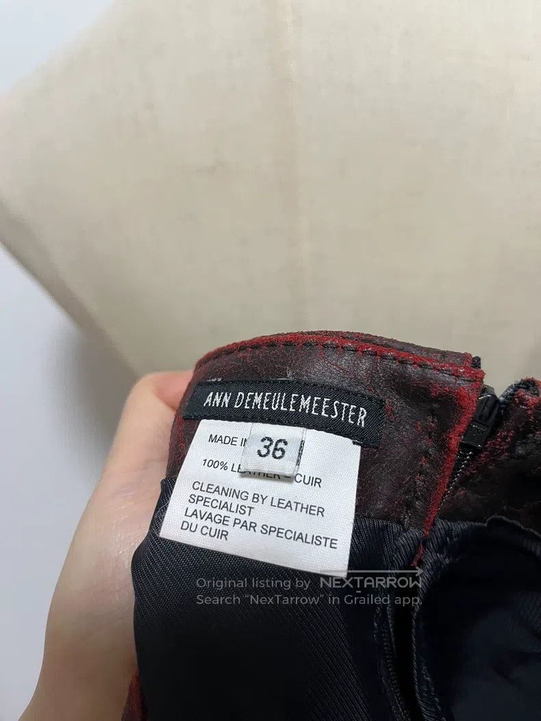 Ann Demeulemeester Ann Demeulemeester Red crackle, leather skirt, mini skirt Size 35" - 6 Thumbnail