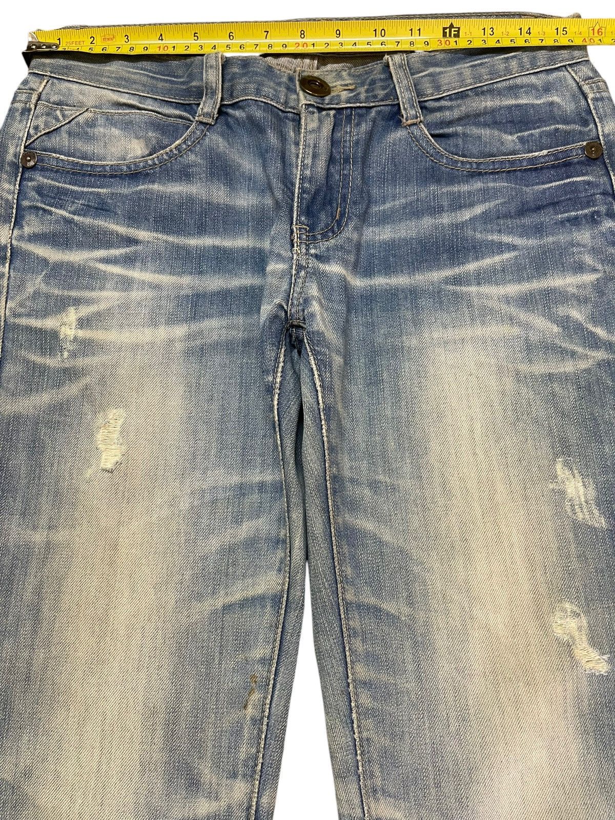 If Six Was Nine Vintage Japanese Brand Mud Faded Wash Distress Flare Jeans Size US 31 - 11 Thumbnail