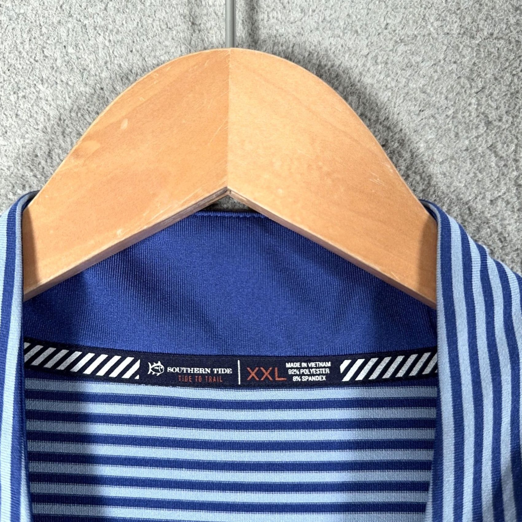 Southern Tide Southern Tide Pullover Mens 2XL Blue Striped Quarter Zip Performance Golf T3 Size US XXL / EU 58 / 5 - 3 Thumbnail