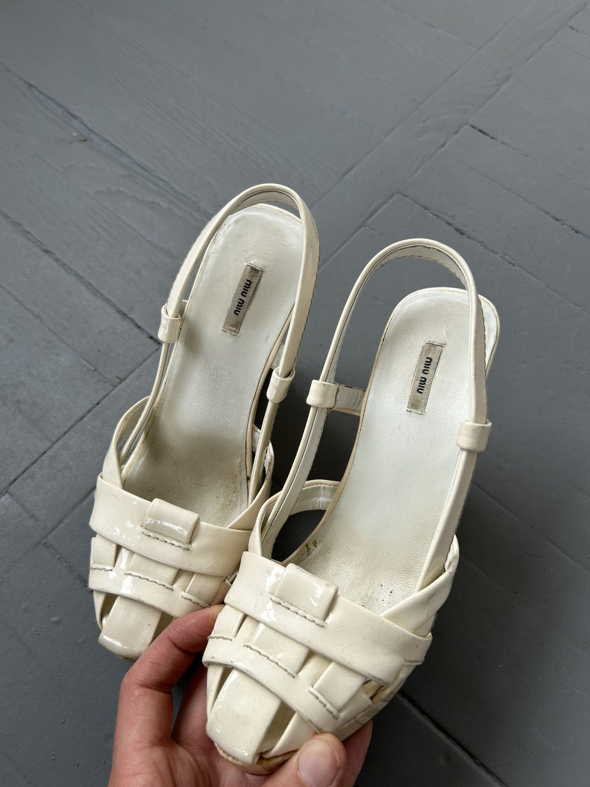 Miu Miu Miu Miu leather wooden platform sandals shoes Size US 6 / IT 36 - 4 Thumbnail