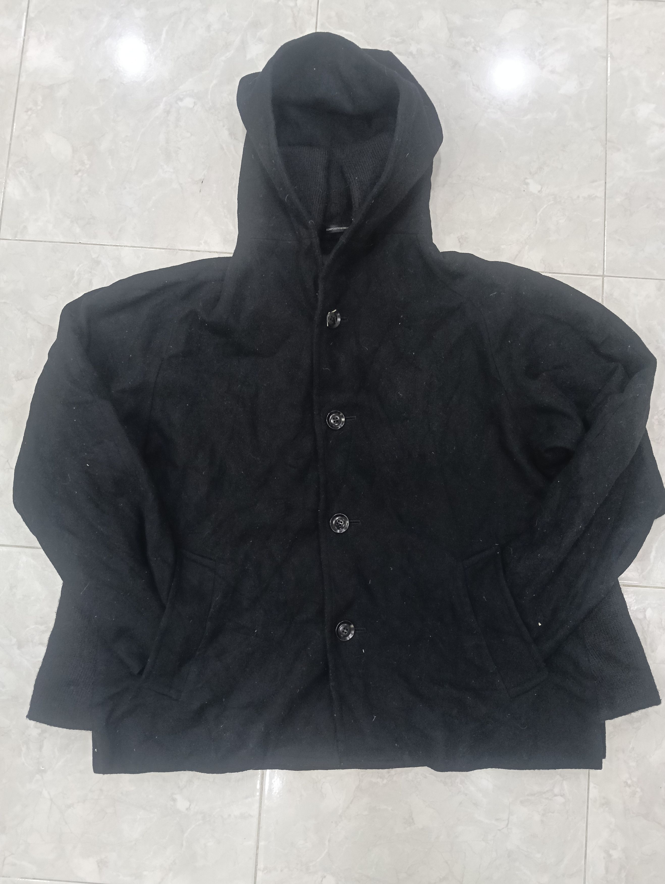Yohji Yamamoto Y'S Cropped Wool Hooded Jacket Size US M / EU 48-50 / 2 - 4 Thumbnail