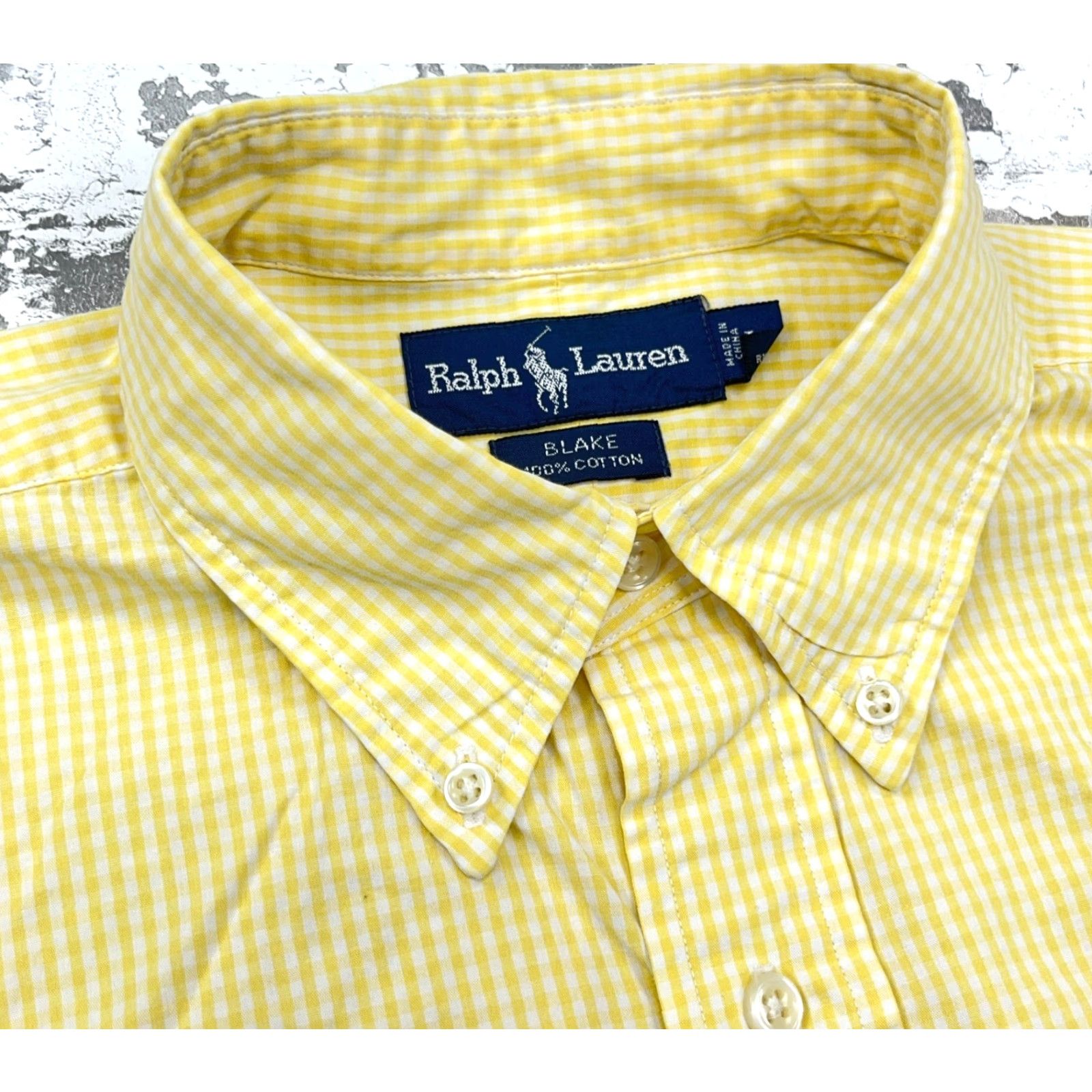 Ralph Lauren Ralph Lauren Shirt Men Large Yellow Check Button Up Blue Pony Blake Dress Poplin Size 42R - 4 Thumbnail